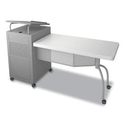 Oklahoma Sound® Edupod Teacher's Desk & Lectern Combo, Surface Color: Grey Hammertone, Frame Color: Grey
