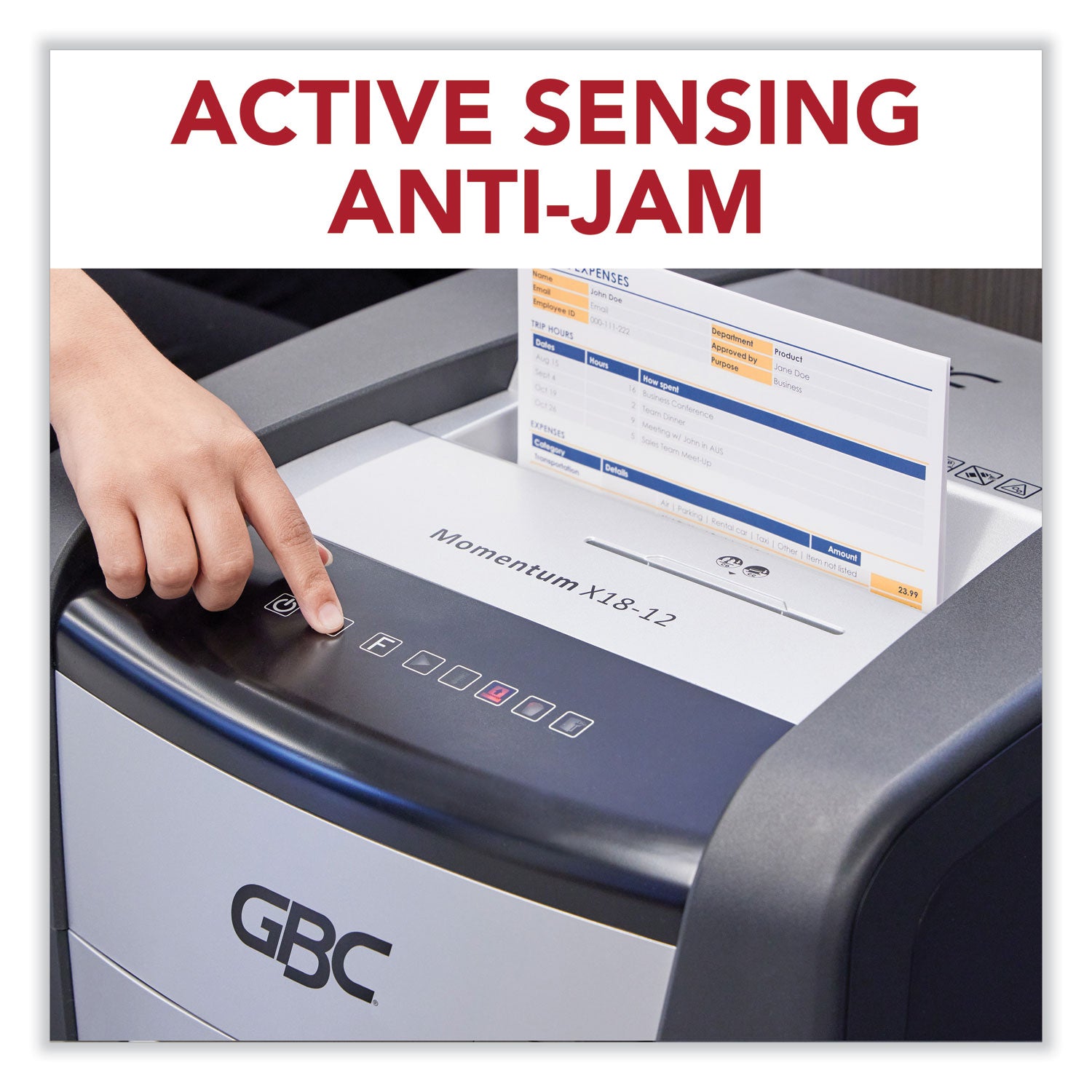 GBC Momentum Paper Shredder, X18-12, Micro-Cut, P-4, Anti-Jam, 18 Sheets