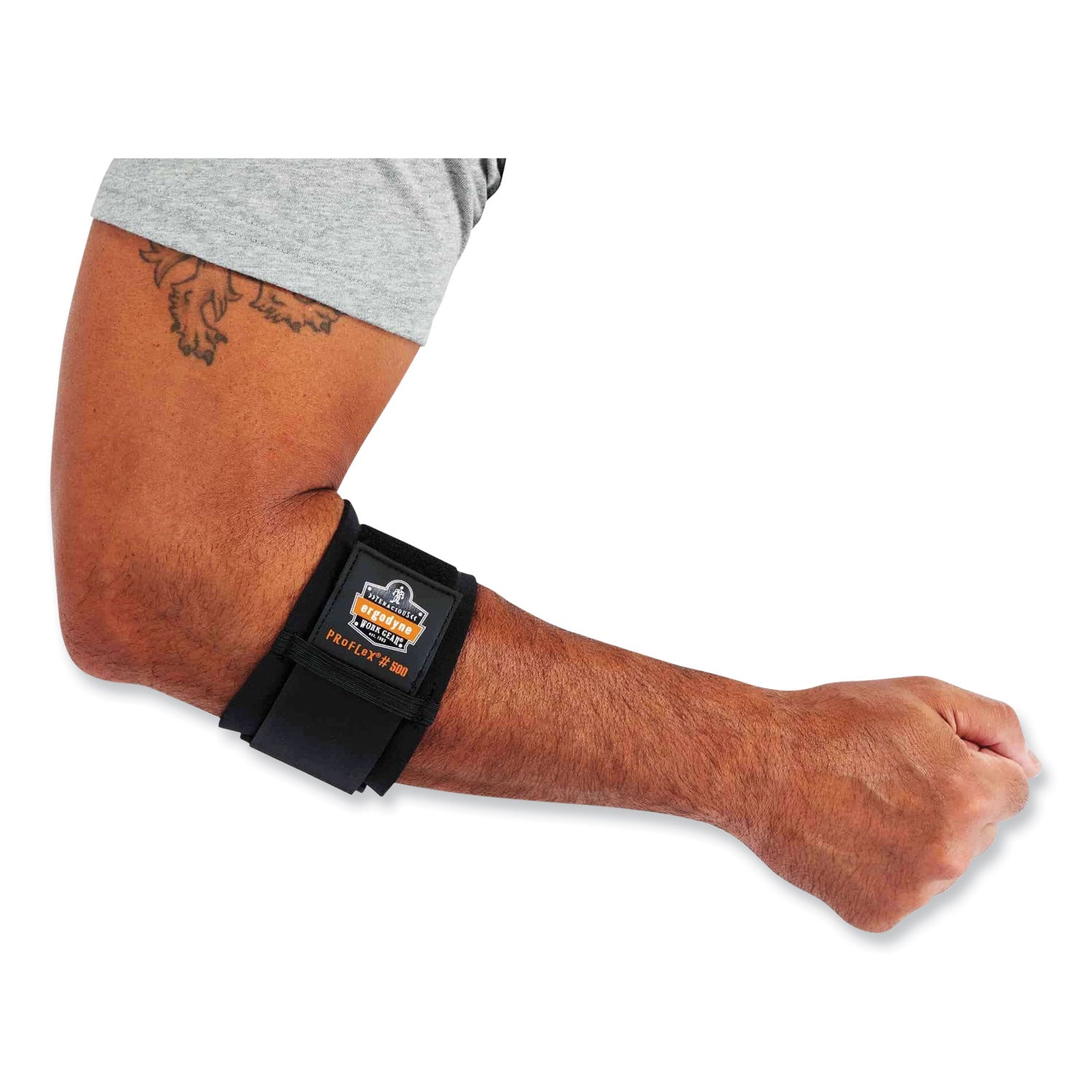 Ergodyne ProFlex 500 Elbow Support - 10" to 11" Elbow Circumference - Black - Nylon Laminated Neoprene - 1 Each