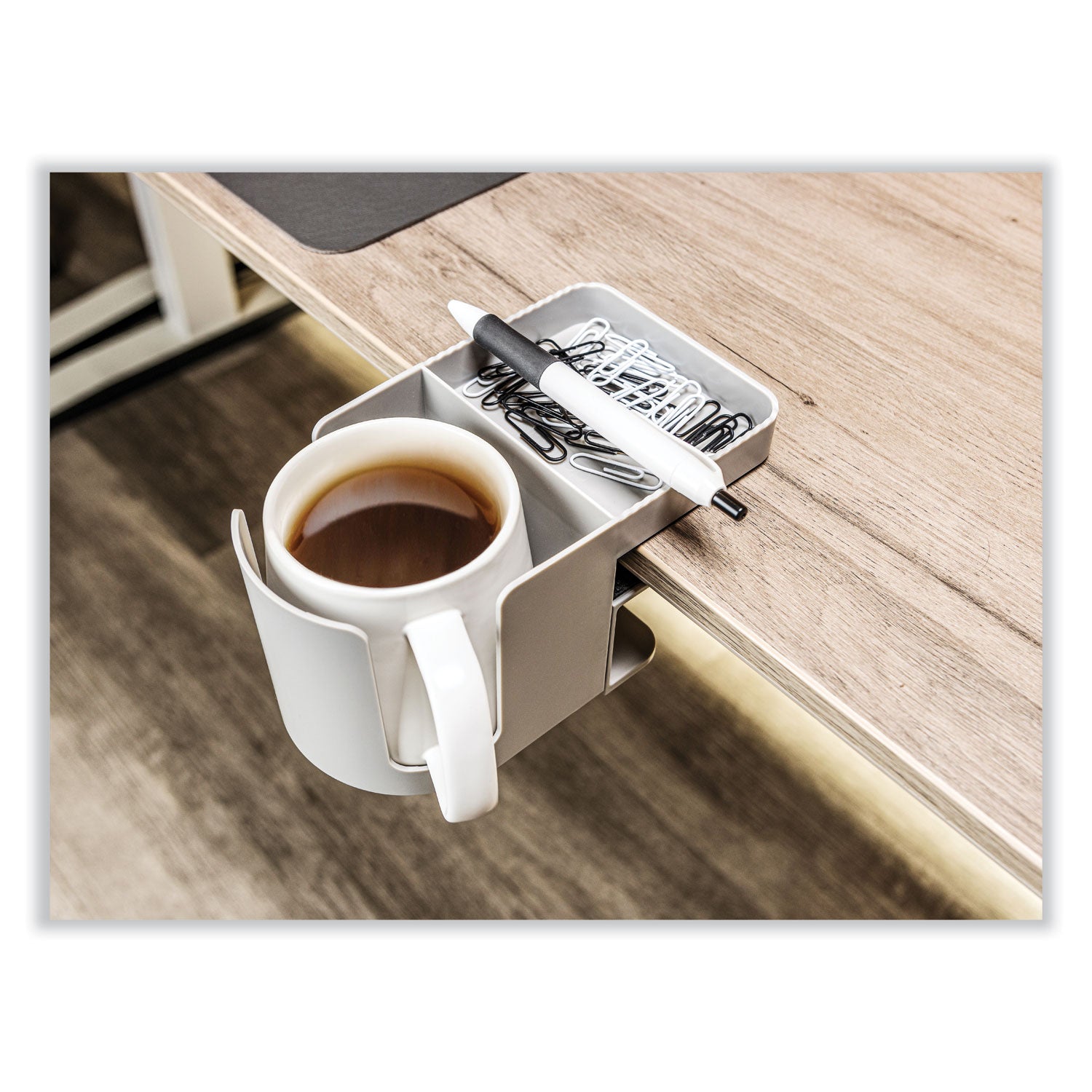 3.54" Height x 3.94" Width x 7.04" Depth - Cup Holder, Durable, Spill Resistant, Portable, Spring Loaded - Gray - Acrylonitrile Butadiene Styrene (ABS) - 1 Each