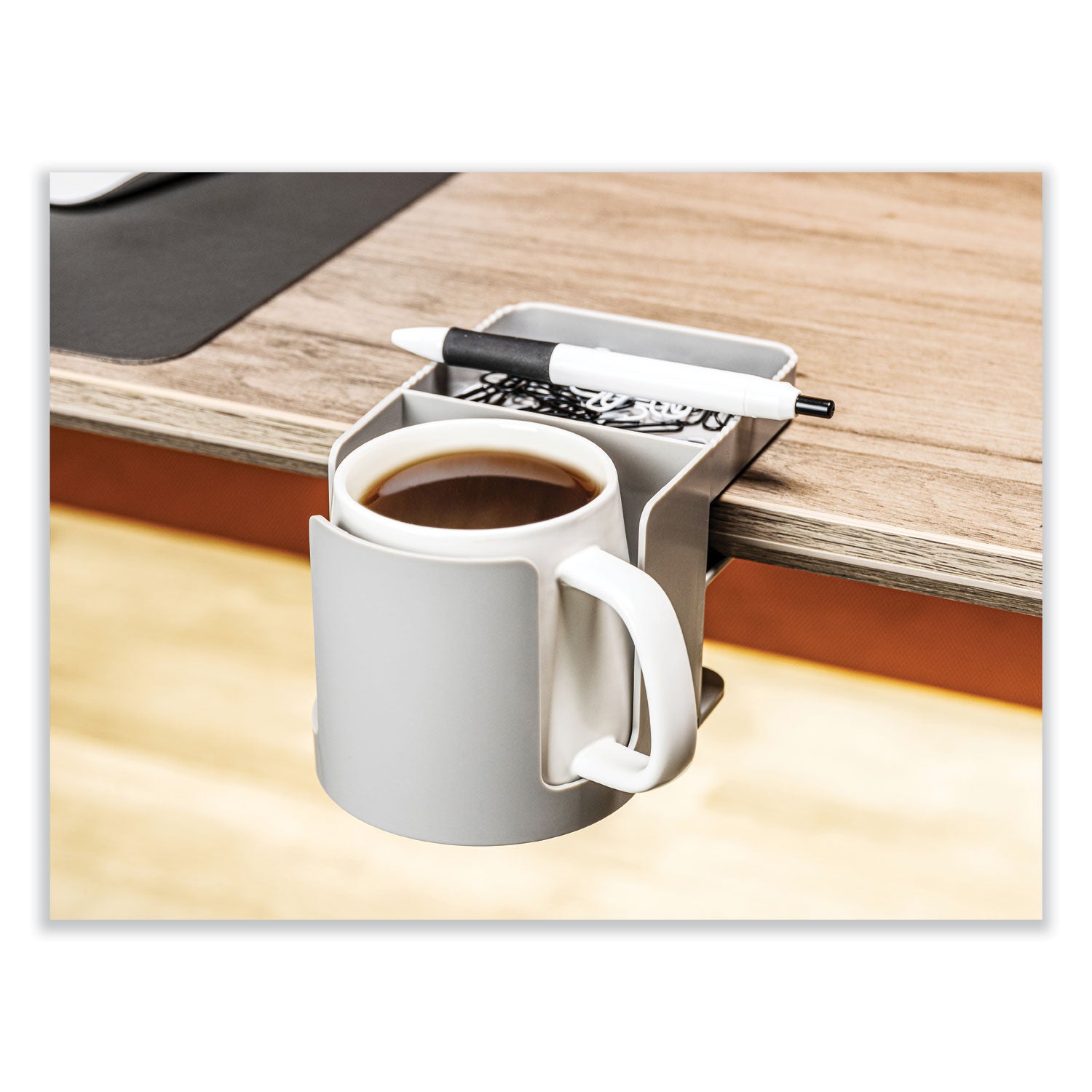 3.54" Height x 3.94" Width x 7.04" Depth - Cup Holder, Durable, Spill Resistant, Portable, Spring Loaded - Gray - Acrylonitrile Butadiene Styrene (ABS) - 1 Each