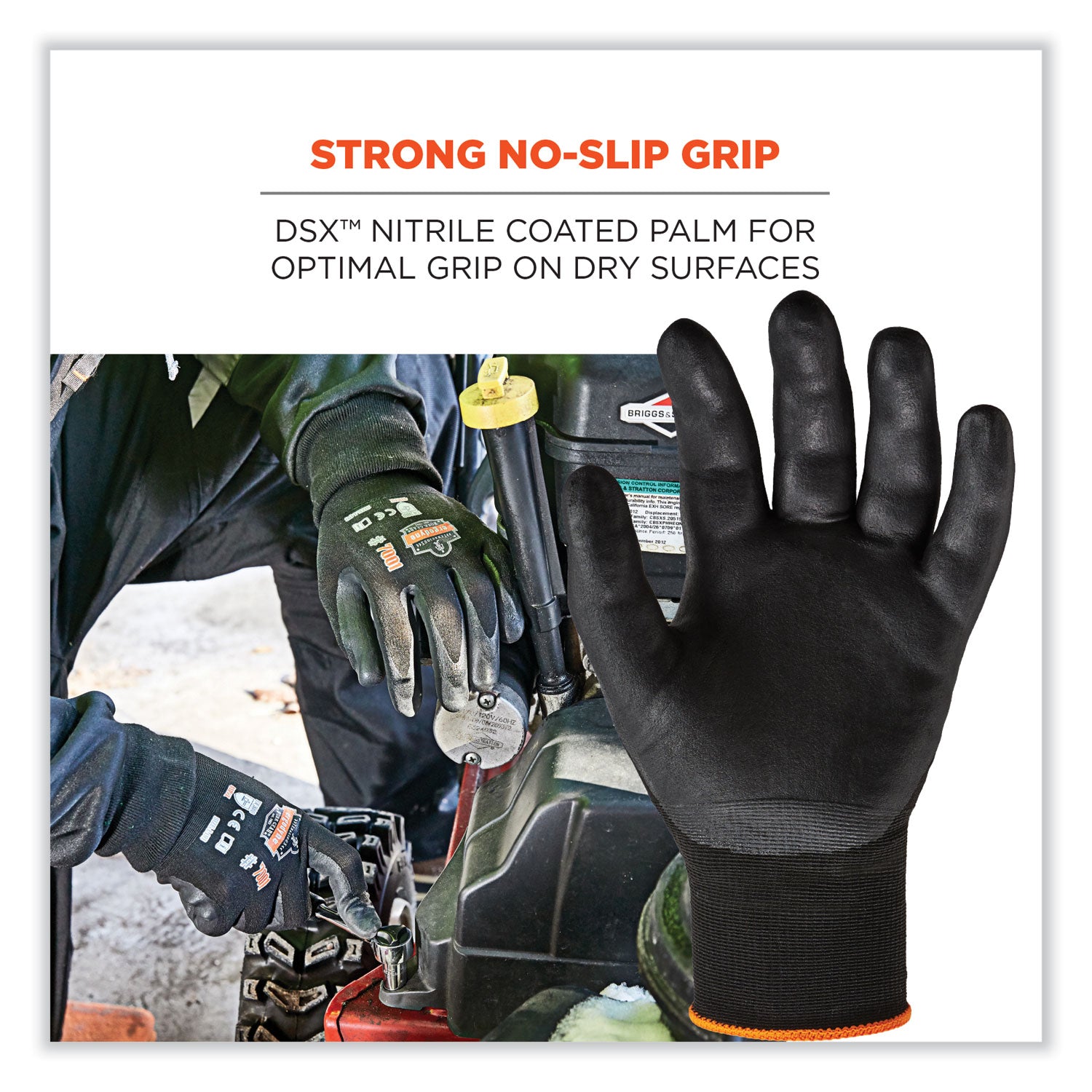 Ergodyne ProFlex 7001 Nitrile-Coated Gloves, Extra Large, Black, Touchscreen Capable, Abrasion Resistant, Seamless, Breathable, 2 Pairs per Pack, 12 Packs per Bag