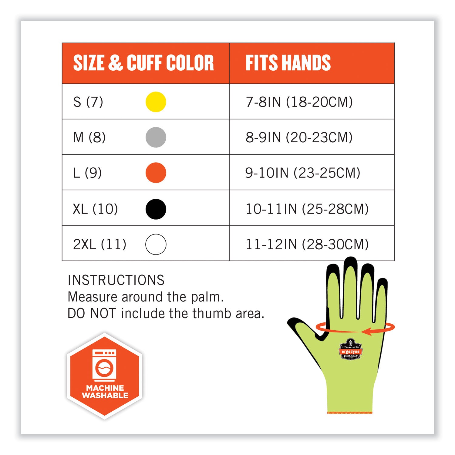 Ergodyne ProFlex 7041 Hi-Vis Nitrile-Coated Level 4 Cut Gloves, Extra Large, Lime, 1.75" Thick, 10" Length, 2/Pair, 144 Pairs/Carton