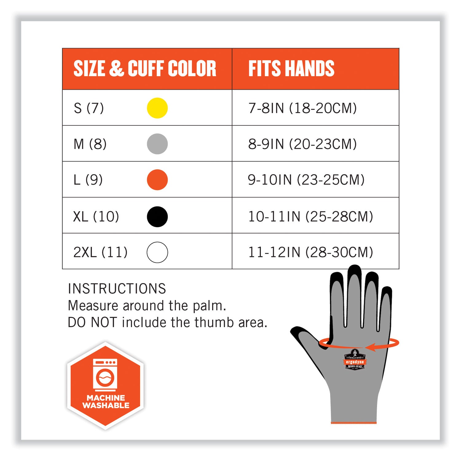 Ergodyne ProFlex 7031 Nitrile-Coated Cut-Resistant Gloves, A3 Level, Medium, Gray, 2/Pair, 144 Pairs/Carton, 2" Thickness, 9.50" Length, Seamless Knit Wrist, High Visibility, Reinforced Thumb