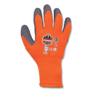 Ergodyne ProFlex 7401 Coated Lightweight Winter Work Gloves, Medium, Orange, Latex Coating, Thermal Protection, Cut Resistant, 1.75" Thick, 10" Length, 2/Pair, 144 Pairs/Carton