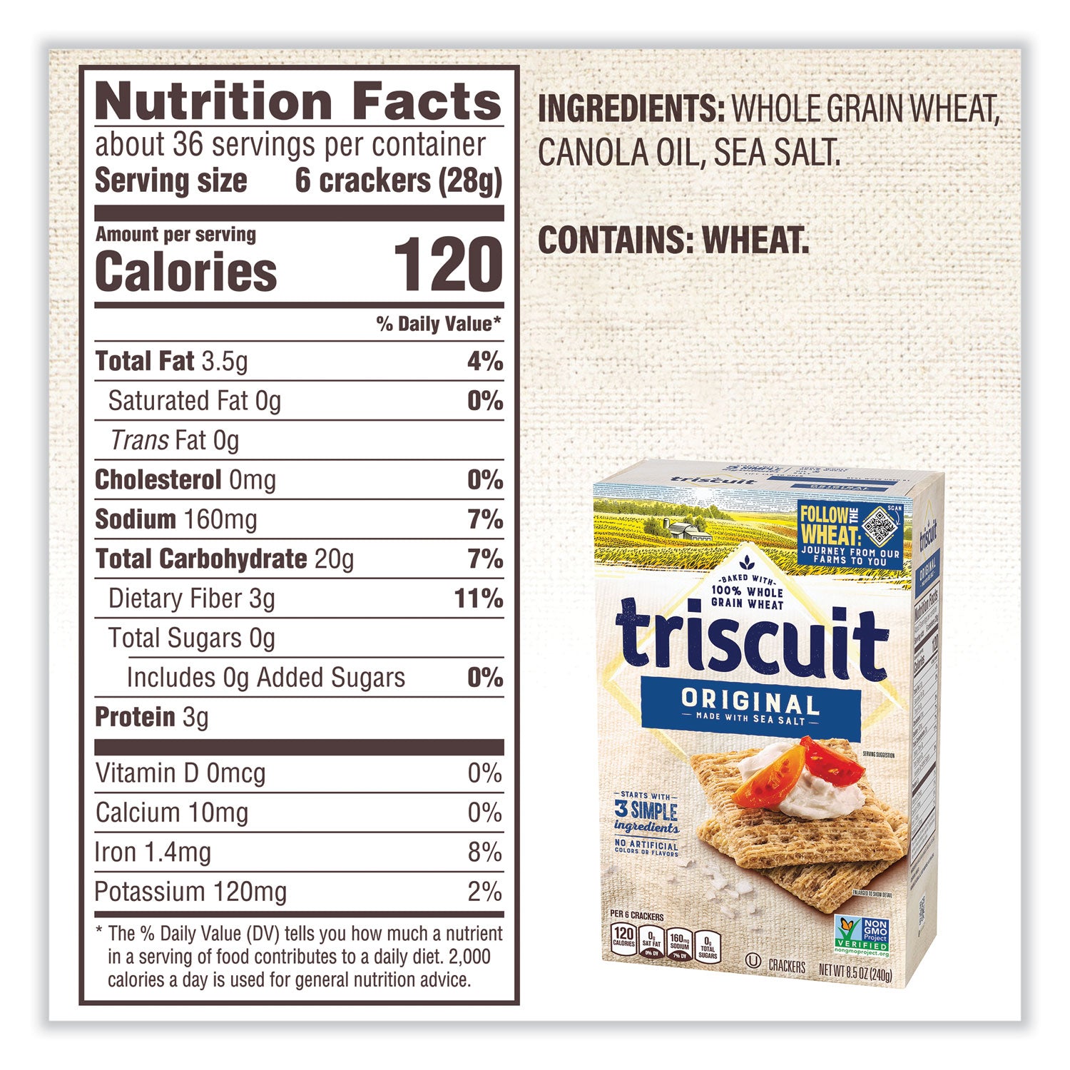 Crackers Original with Sea Salt, 8.5 oz Box, 4 Boxes/Pack