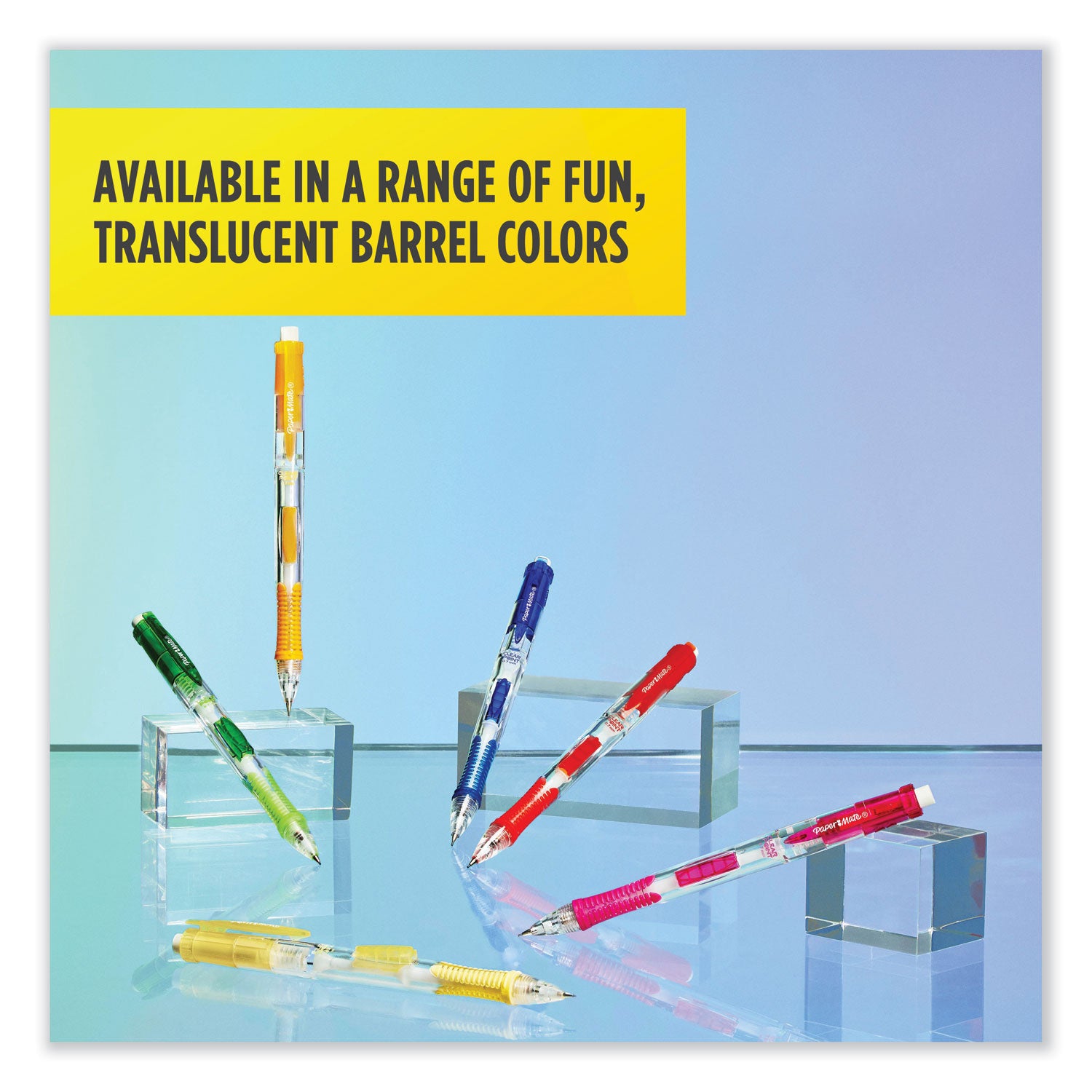 Paper Mate Clear Point Mechanical Pencils - 0.7 mm Black Lead - Refillable - Assorted Barrel - 2 / Pack