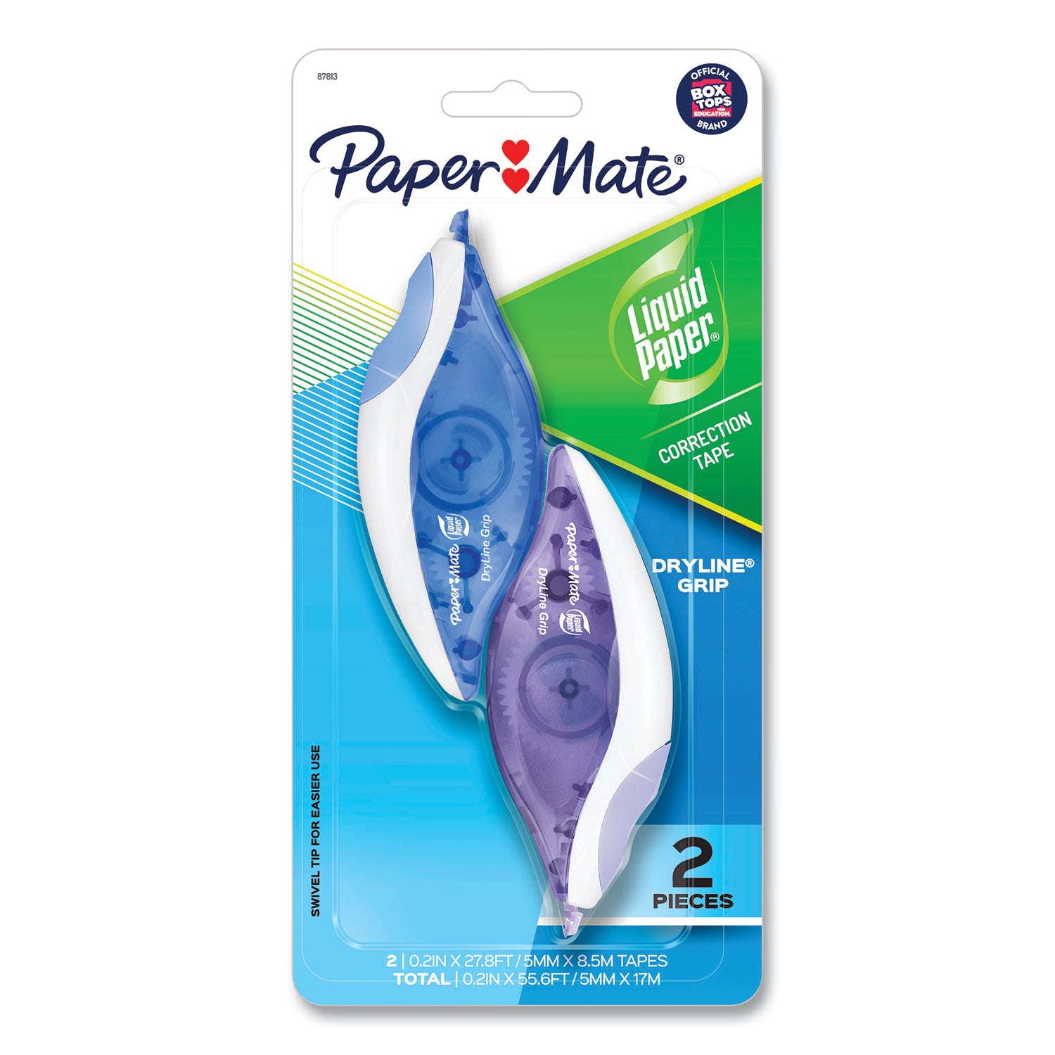 0.20" Tape Width x 27.89 ft Tape Length - 1 Line(s) - White Tape - Ergonomic Assorted Dispenser - Break Resistant, Tear Resistant - Assorted - 1 Pack