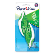 Paper Mate DryLine Grip Correction Tape, 0.20" x 27.80 ft, Green/White/Transparent Dispenser, Smooth, Mess-free, Swivel Tip, Ergonomic, Tear Resistant, 2 Pack