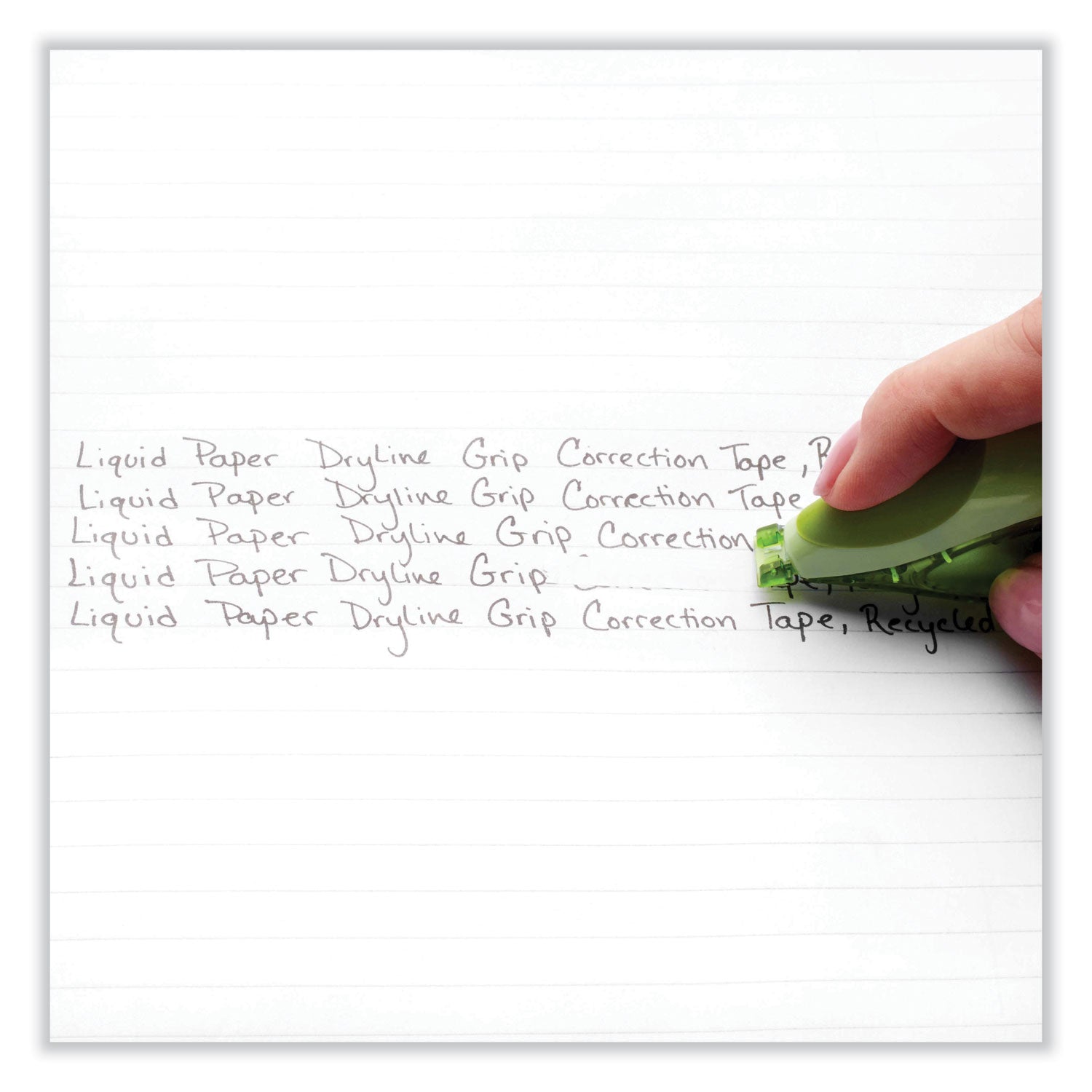 0.20" Tape Width x 27.90 ft Tape Length - 1 Line(s) - White Tape - Ergonomic Dispenser - Non-refillable, Tear Resistant, Break Resistant - Green - 2 / Pack