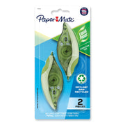 0.20" Tape Width x 27.90 ft Tape Length - 1 Line(s) - White Tape - Ergonomic Dispenser - Non-refillable, Tear Resistant, Break Resistant - Green - 2 / Pack