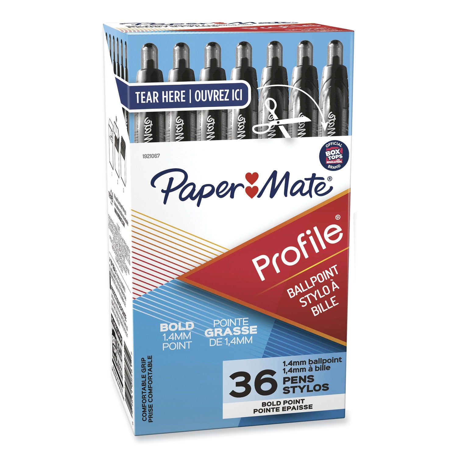 Paper Mate Retractable Profile Ballpoint Pens - 1.4 mm Super Bold Conical Pen Point - Refillable - Retractable - Black Ink - Gel-based - Translucent Black Barrel - 36 / Pack