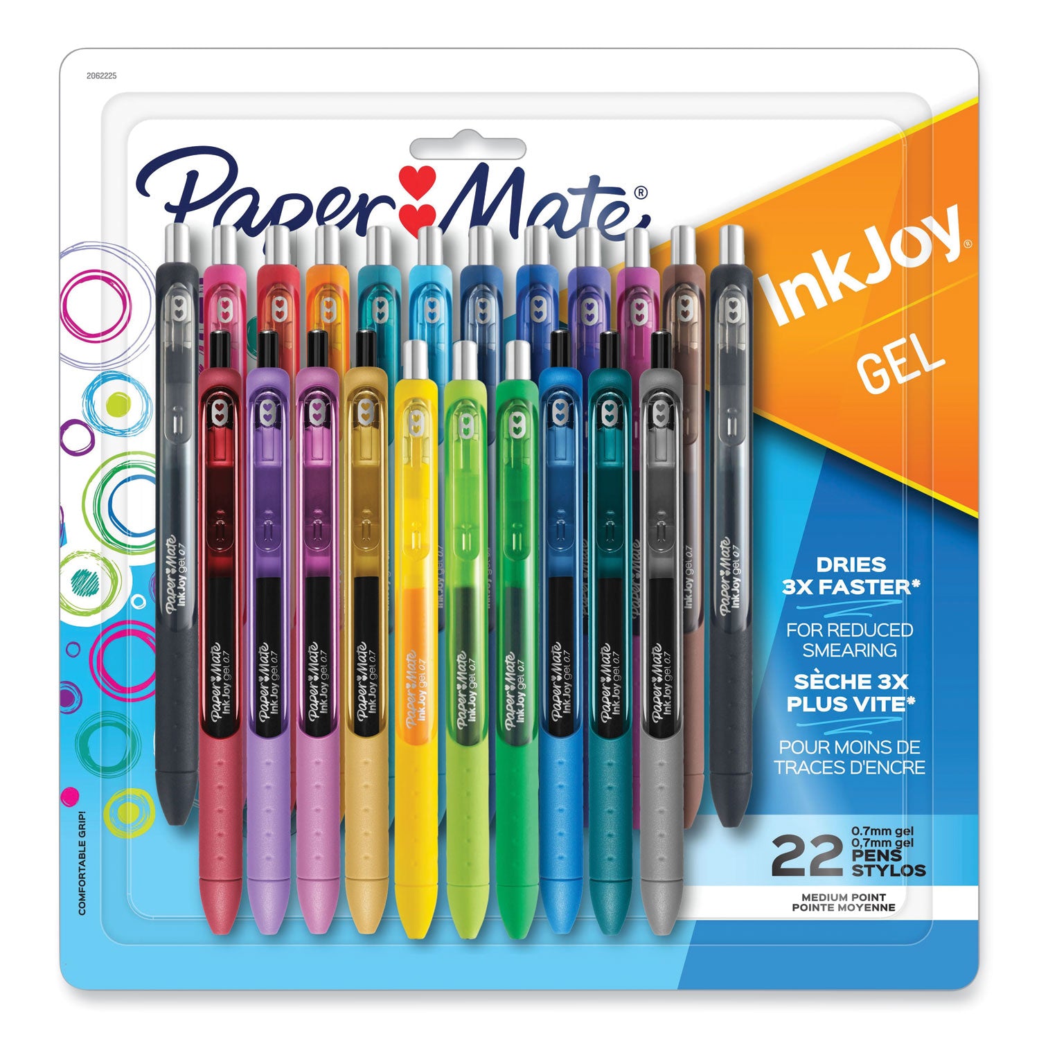 0.7 mm Pen Point - Assorted Ink - Gel-based - 22 / Pack