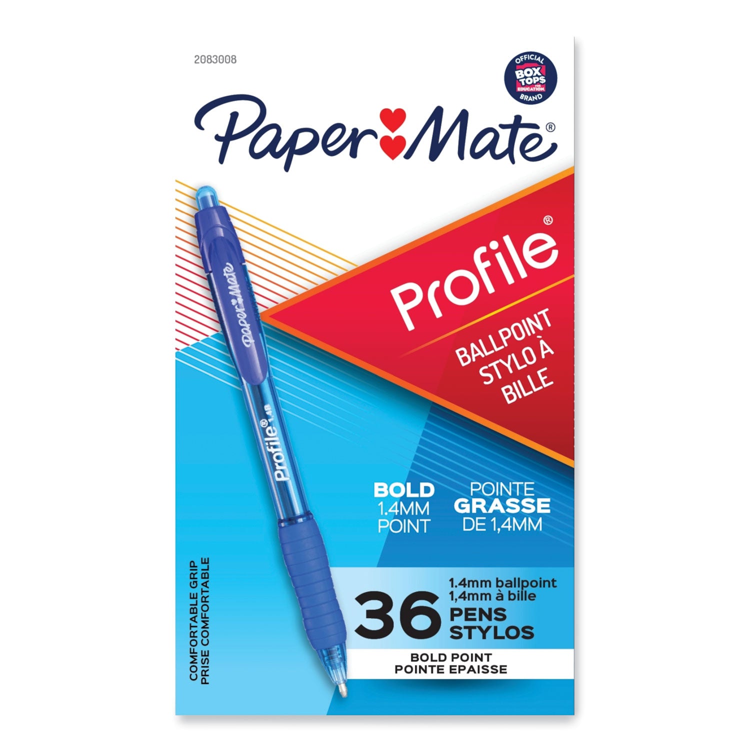 Paper Mate Profile Retractable Ballpoint Pen - 1.4 mm Bold Pen Point - Retractable - Blue Ink - Blue Plastic Barrel - 1 Box