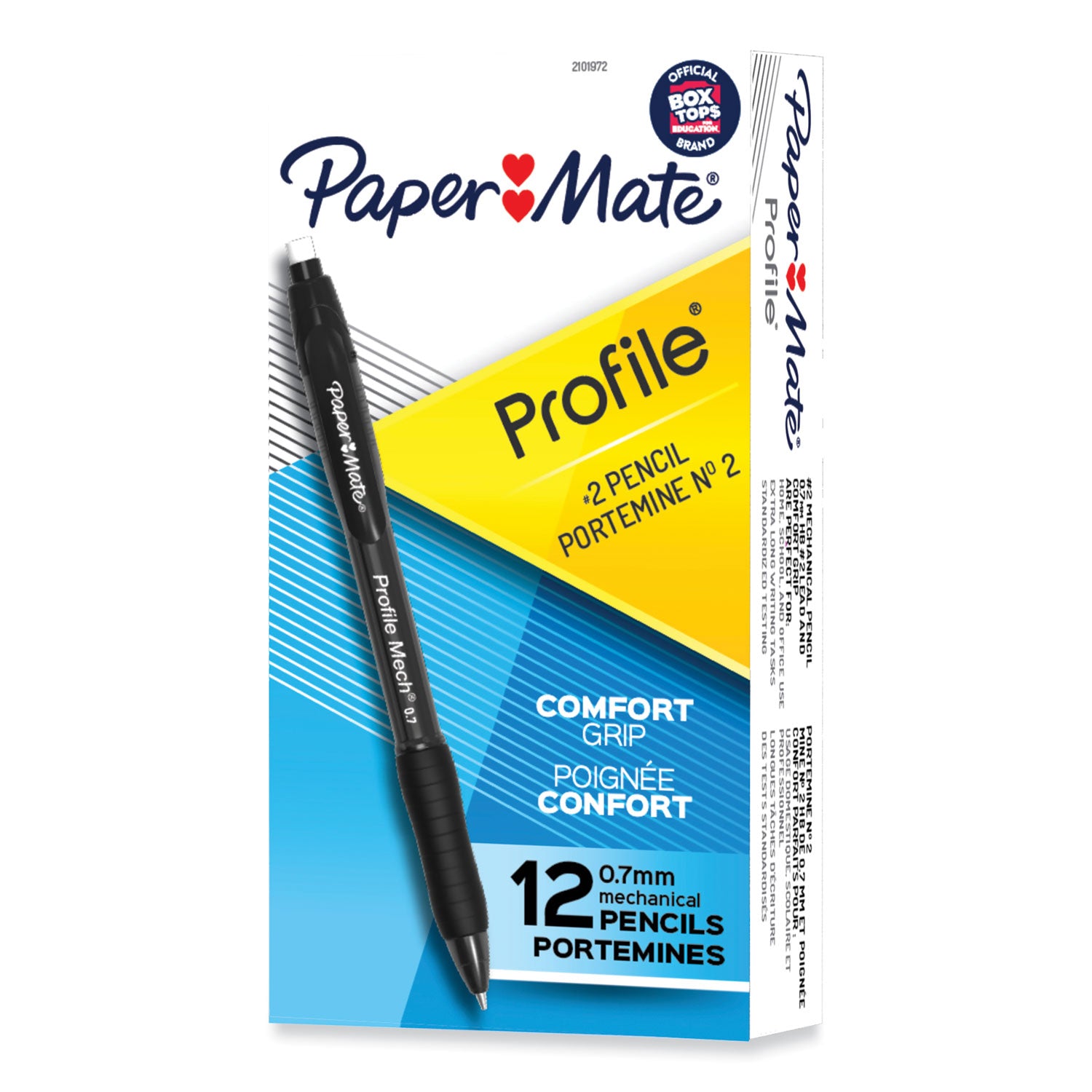 Paper Mate Profile Mechanical Pencils - 0.7 mm Black Lead - Refillable - Black Barrel - 1 Dozen