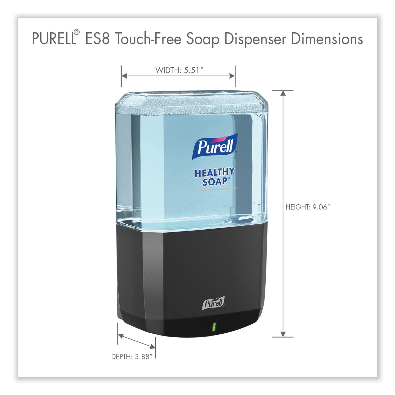 PURELL&reg; ES8 Soap Dispenser - Automatic - 1.27 quart Capacity - Touch-free, Refillable, Wall Mountable - Graphite - 1 Each