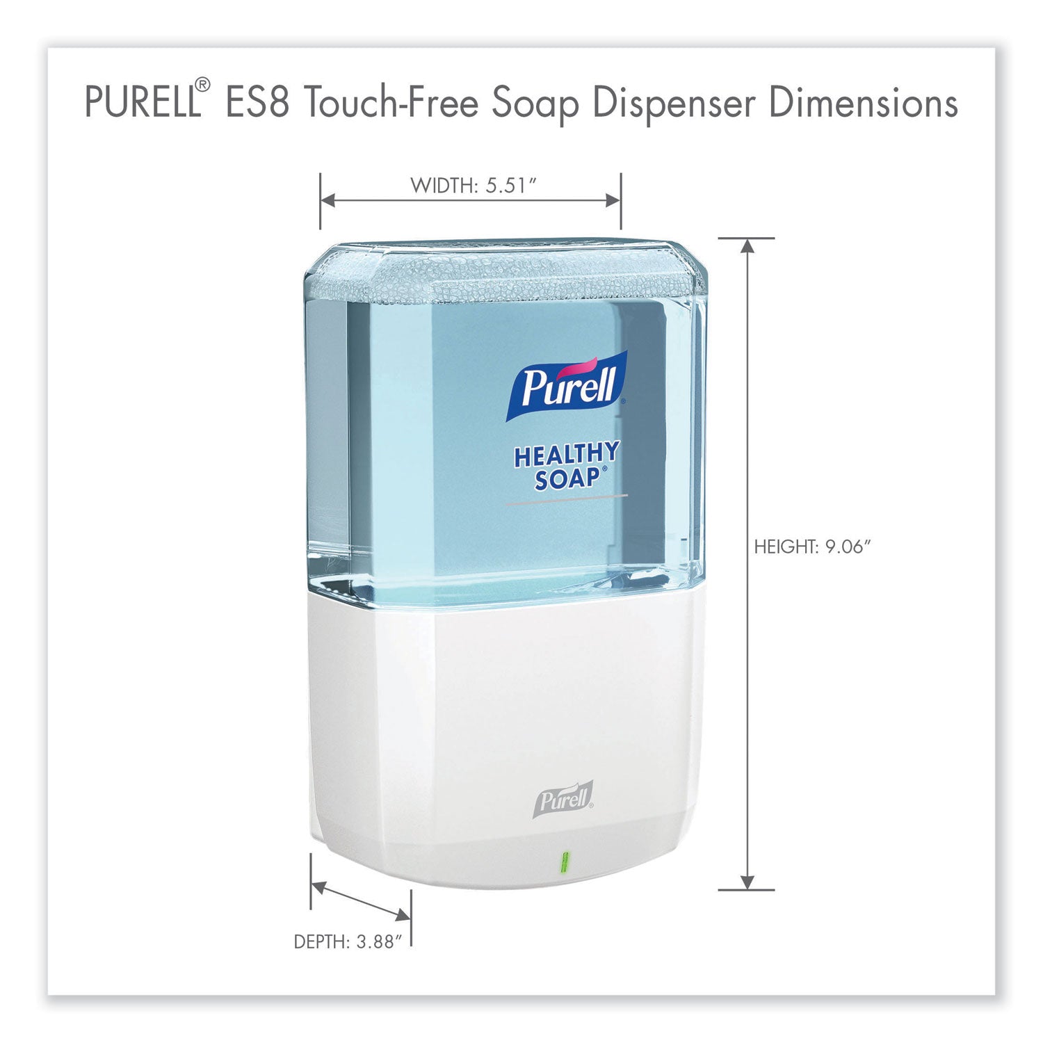 PURELL&reg; ES8 Soap Dispenser - Automatic - 1.27 quart Capacity - Touch-free, Refillable, Wall Mountable - White - 1 Each