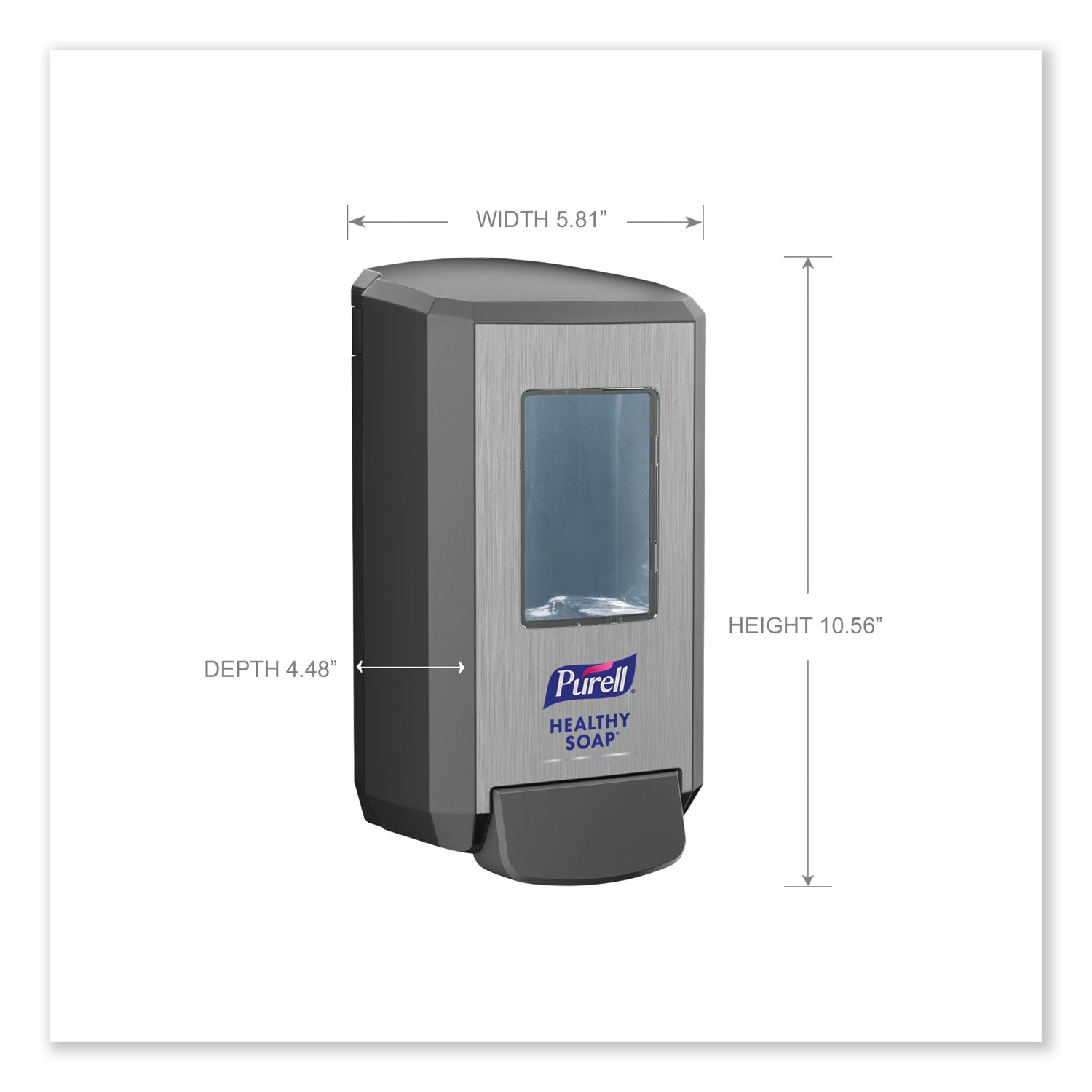 Cs4 Soap Push-Style Dispenser, 1,250 Ml, 4.88 X 8.8 X 11.38, Graphite