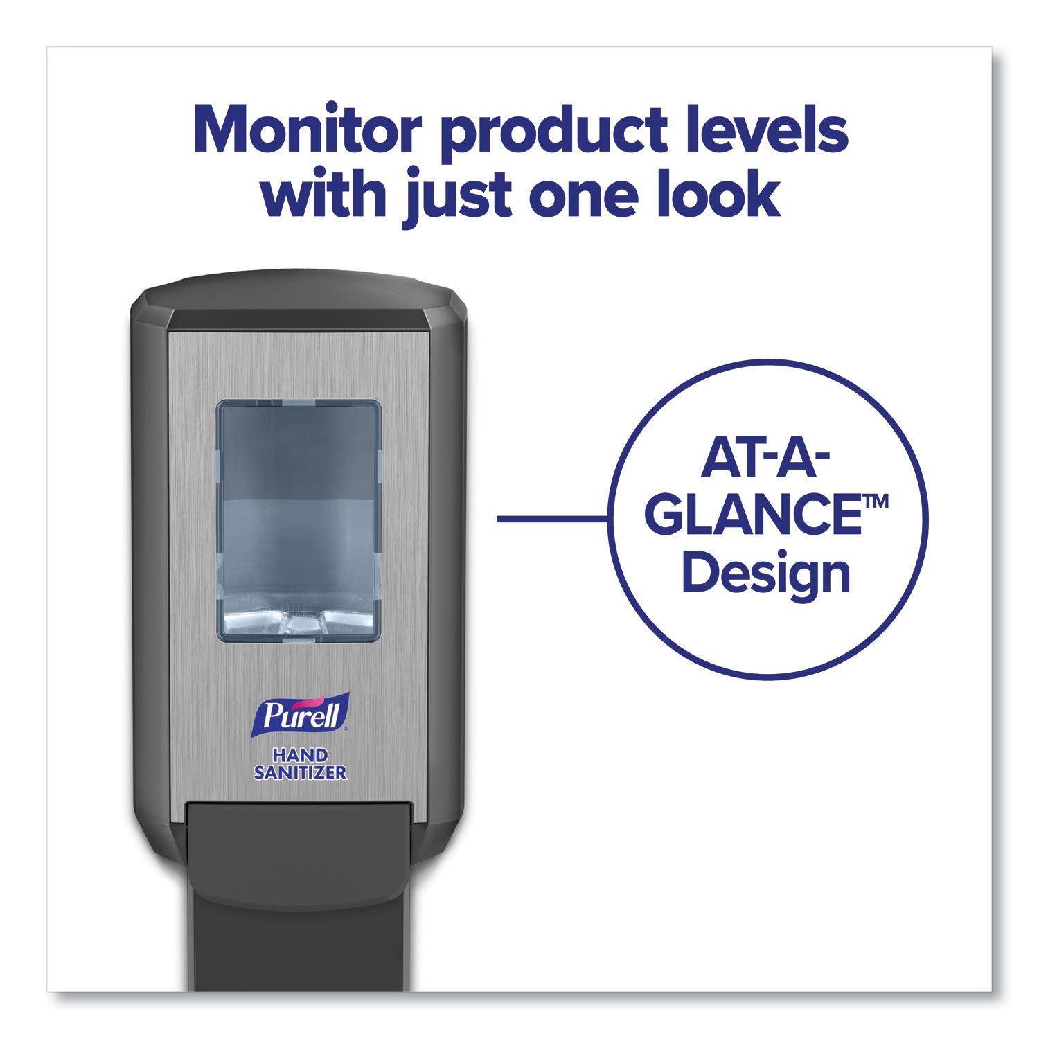 PURELL CS4 Hand Sanitizer Dispenser, Manual, 1.27 Quart Capacity, Site Window, Refillable, Sanitary-Sealed, Recyclable, Locking Mechanism, Durable, Wall Mountable, Graphite, 1 Each