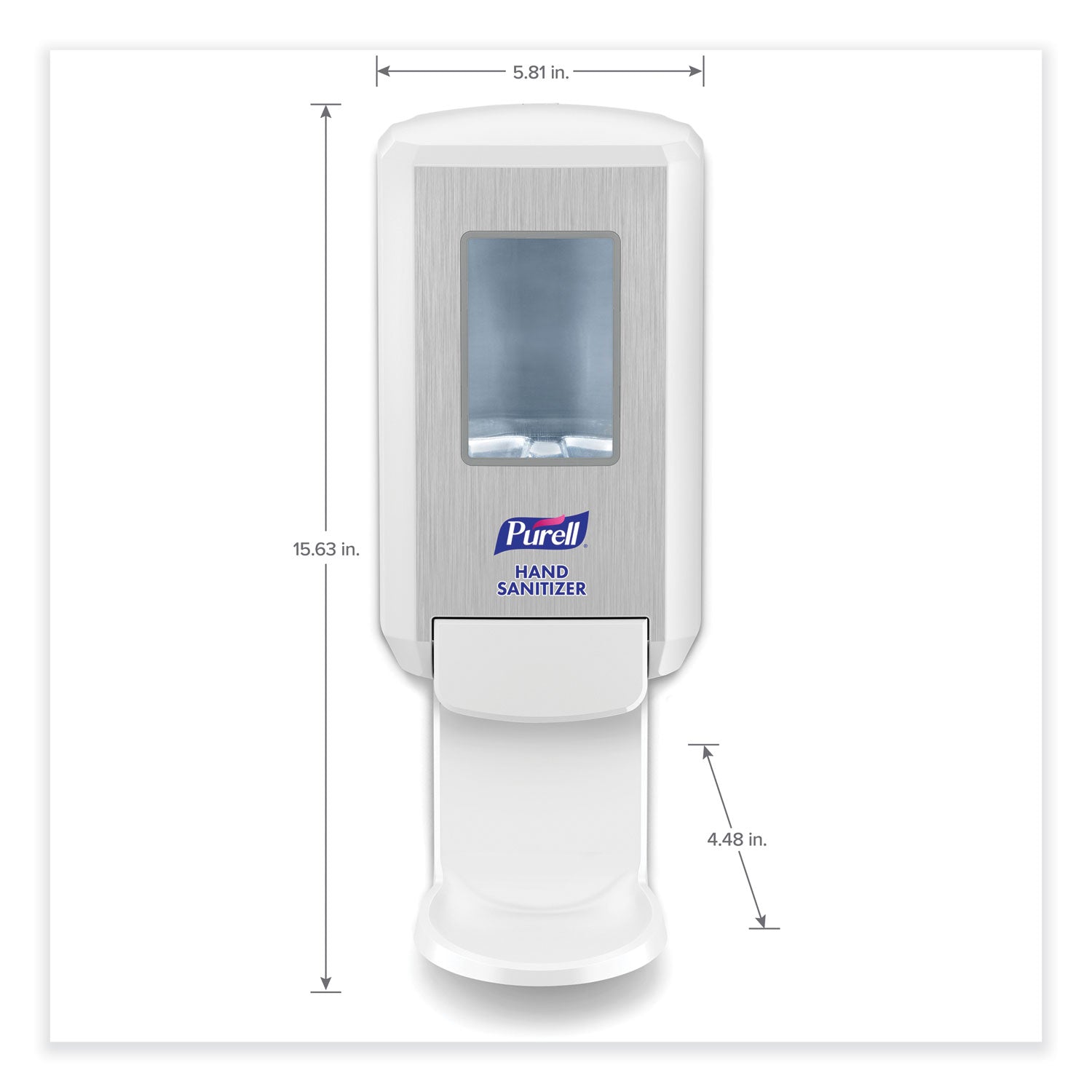 PURELL&reg; CS4 Hand Sanitizer Dispenser - Manual - 1.27 quart Capacity - Wall Mountable, Durable, Refillable, Site Window, Locking Mechanism - White - 1 Carton