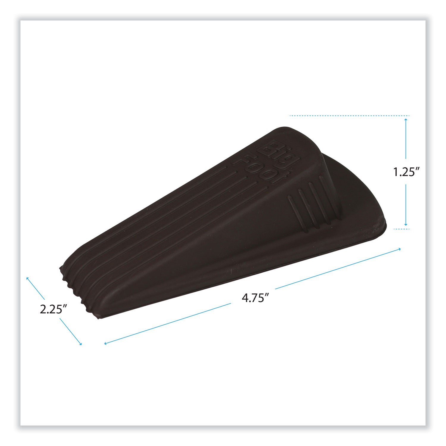 Big Foot Doorstop - Brown - Impact Resistant, Crush Resistant, Heavy Duty, Non-slip, Crush Proof - Vulcanized Rubber - 1.3" Height x 2.3" Width - Brown - 1 Pack