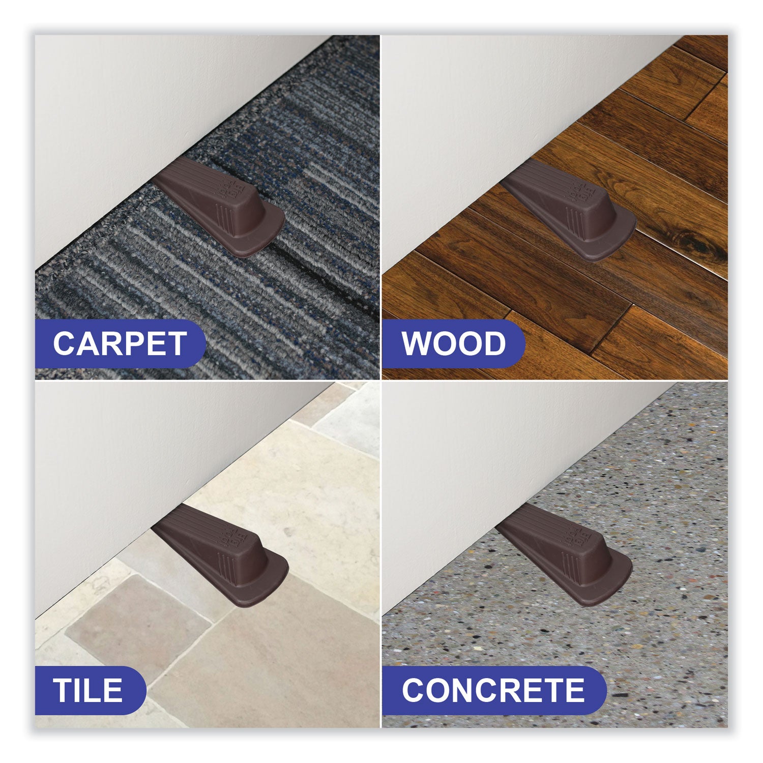 Big Foot Doorstop - Brown - Non-skid Base, Prevent Scratches, Non-slip, Heavy Duty, Impact Resistant, Crush Proof - Rubber - 1.3" Height x 2.3" Width - Brown - 1 Each