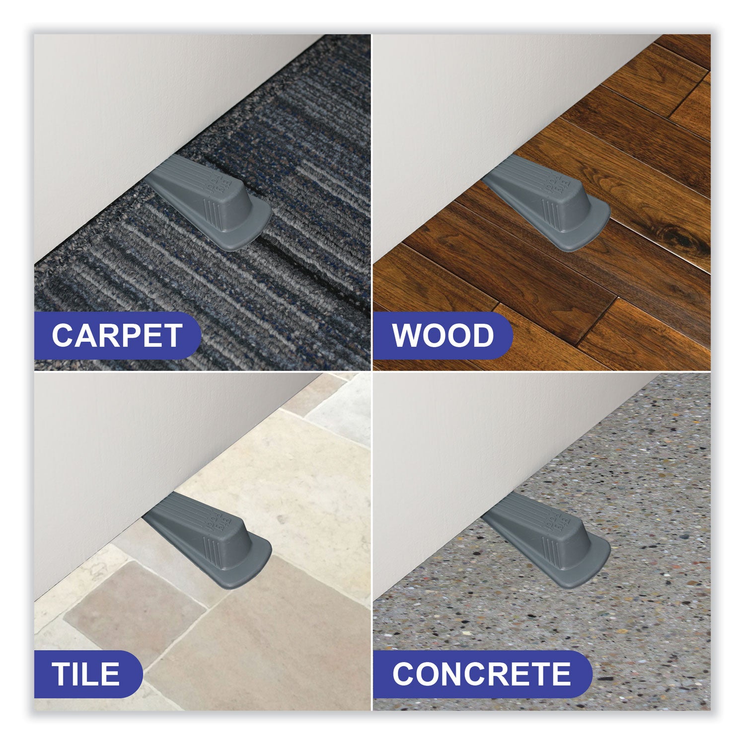 Big Foot Doorstop - Gray - Non-skid Base, Prevent Scratches, Heavy Duty, Non-slip, Impact Resistant, Crush Proof - Rubber - 1.3" Height x 2.3" Width - Gray - 1 Each