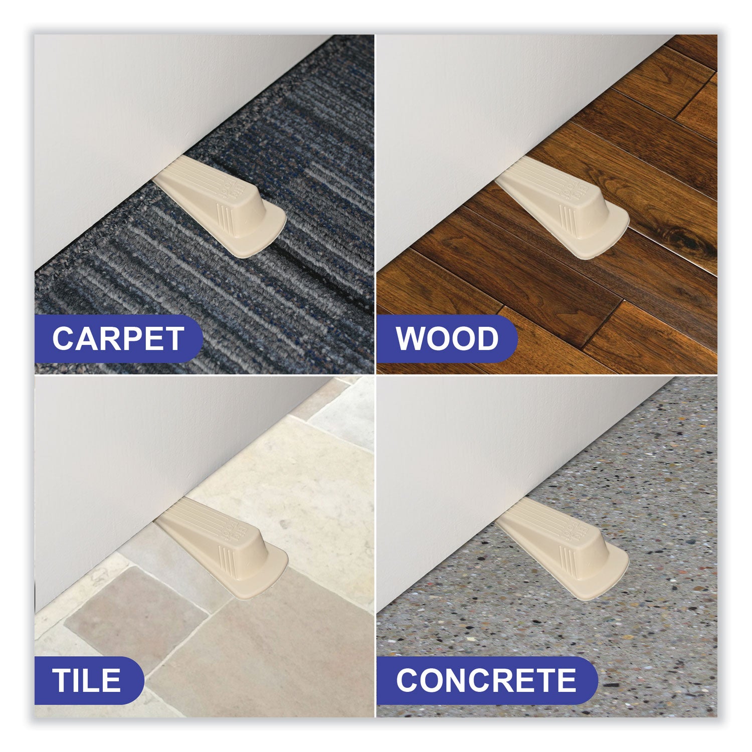 Non-skid Base, Prevent Scratches, Non-slip, Heavy Duty, Impact Resistant, Crush Proof - Rubber - 1.3" Height x 2.3" Width - Beige - 1 Each