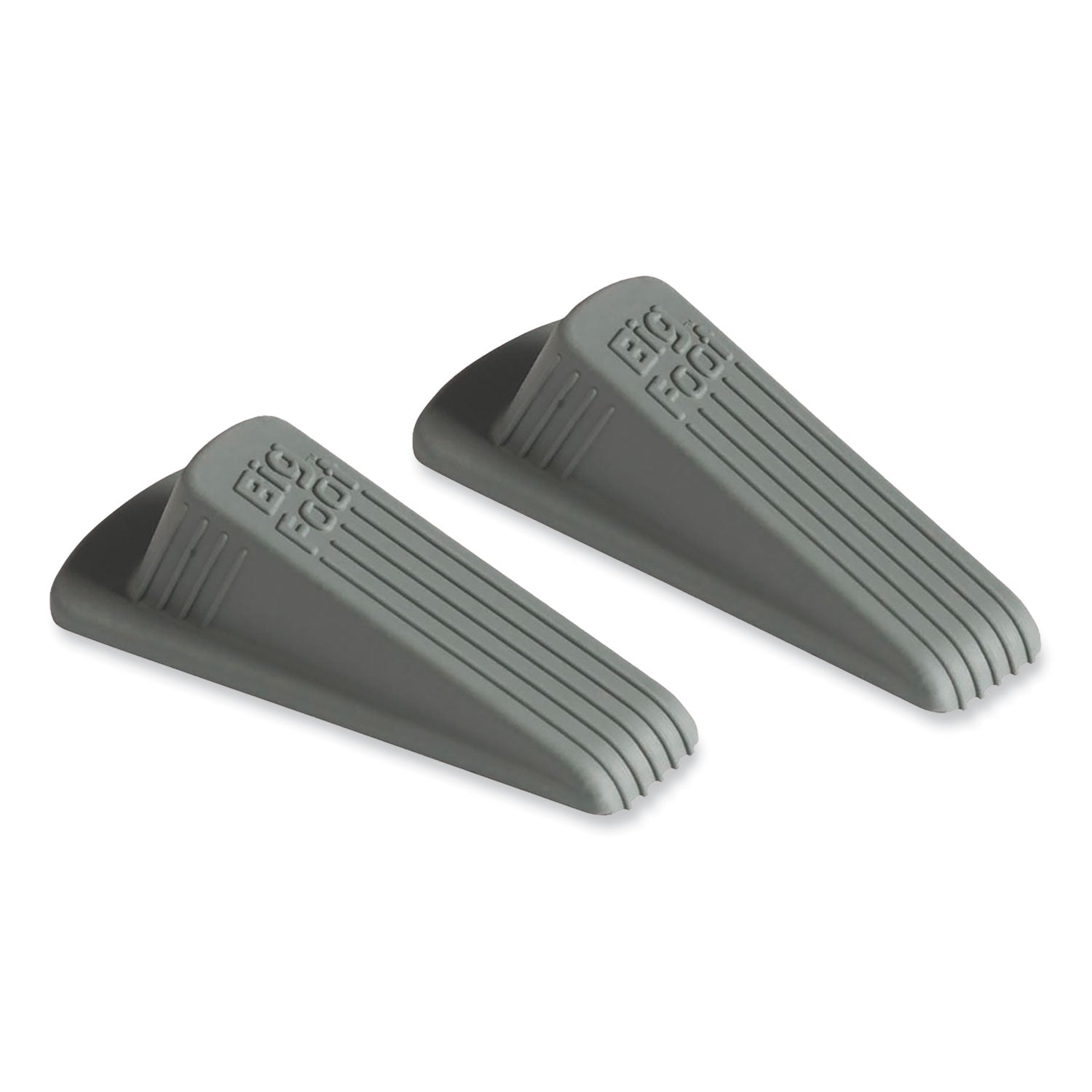 Big Foot Doorstop - Gray - Heavy Duty, Non-slip, Impact Resistant, Crush Proof - Vulcanized Rubber - 1.3" Height x 2.3" Width - Gray - 2 / Pack