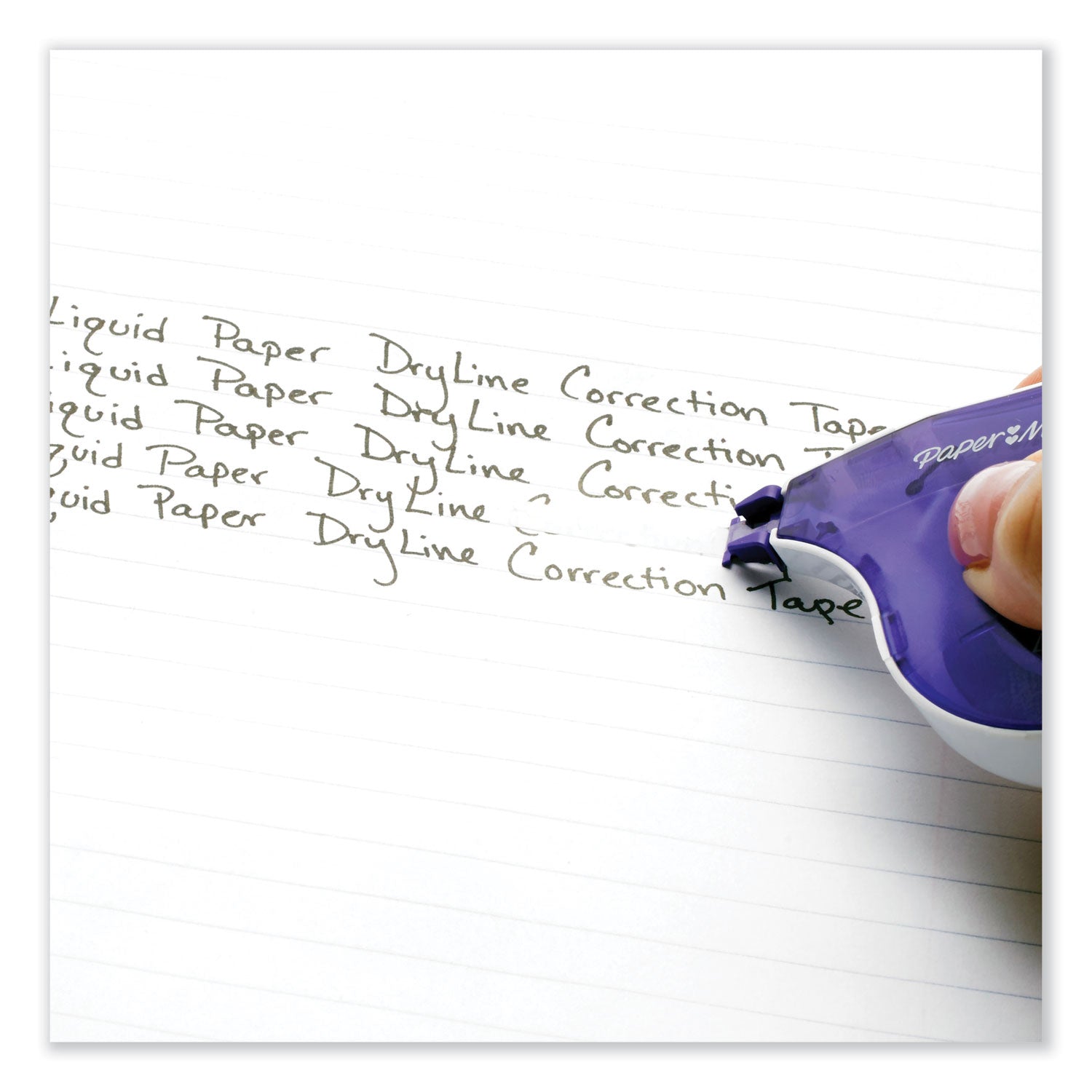 DryLine Correction Tape, Non-Refillable, Green/Purple Applicators, 0.17" x 472", 2/Pack