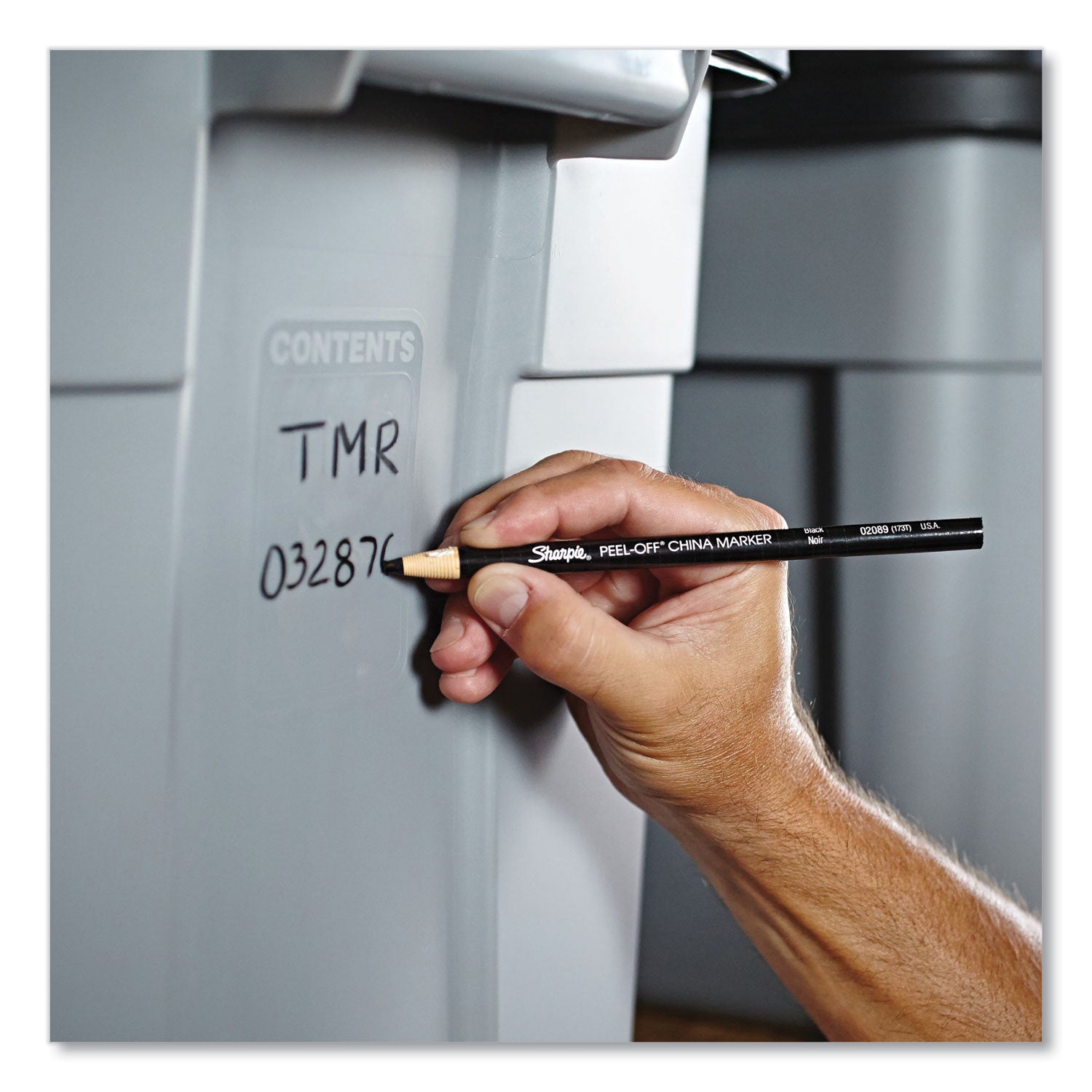 Sharpie Peel-Off China Marker - Black Lead - Black Barrel - 1 Dozen