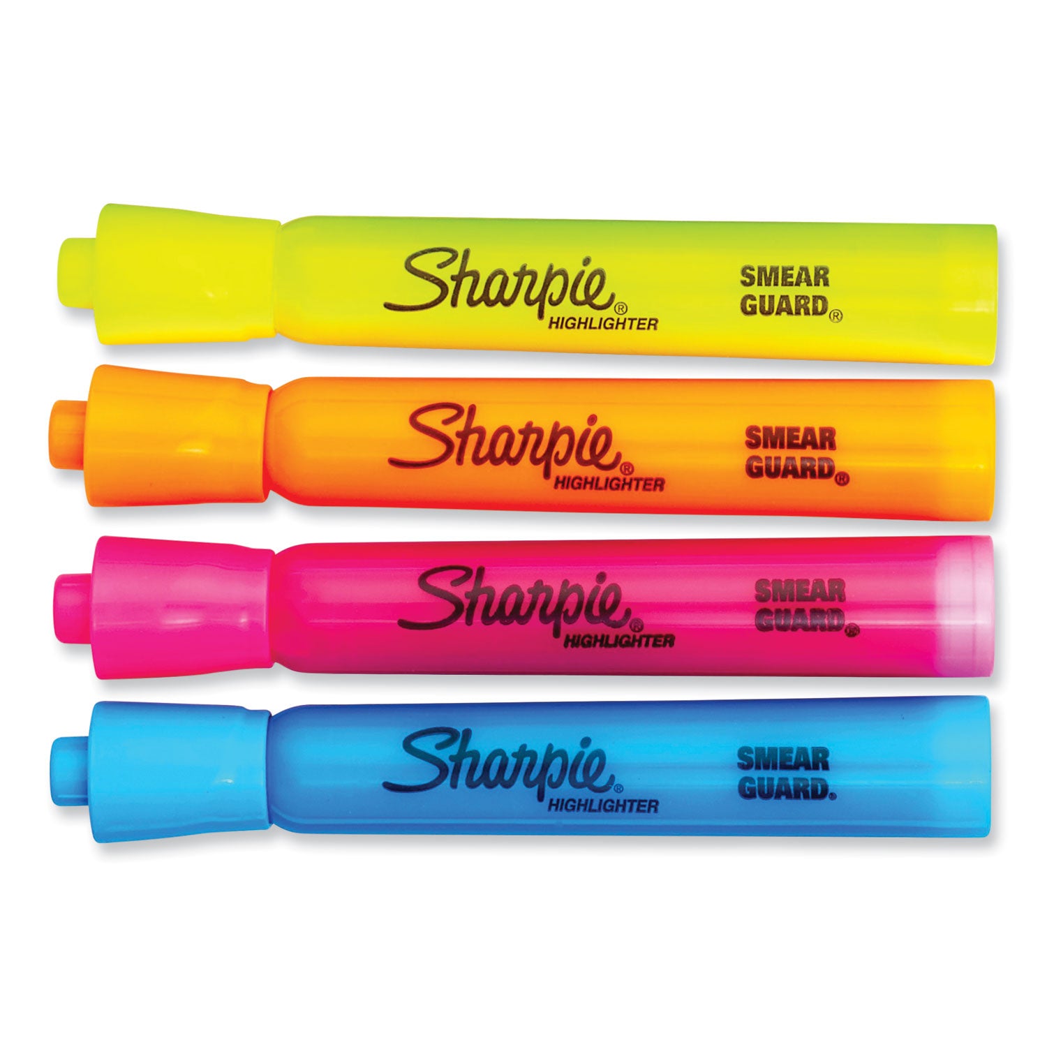 Tank Style Highlighters, Chisel Tip, Assorted Colors, Pack of 6