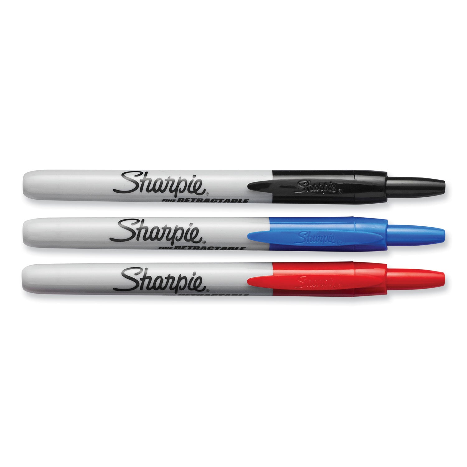 Sharpie Retractable Permanent Markers - Fine Marker Point - Retractable - Assorted Ink - 3 / Set