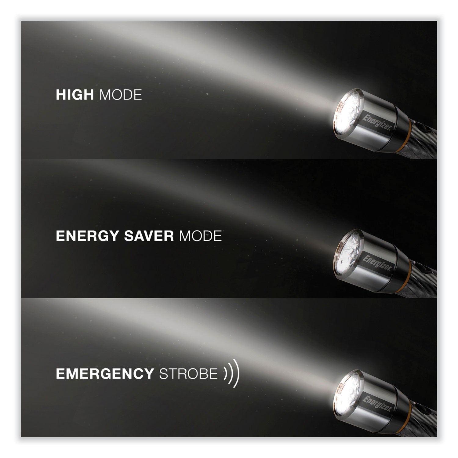 Energizer Vision HD Flashlight with Digital Focus - LED - 1300 lm Lumen - 6 x AA - Battery - Metal - Water Resistant - Chrome - 1 Pack