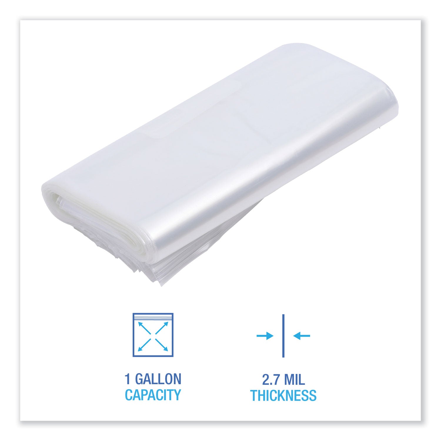 Reclosable Freezer Storage Bags, 1 gal, 10.5" x 11", Clear, 250/Box