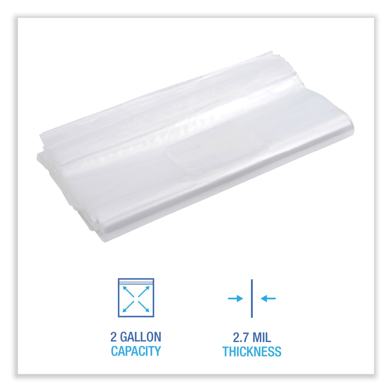 Reclosable Freezer Storage Bags, 2 gal, 13" x 15", Clear, 100/Box