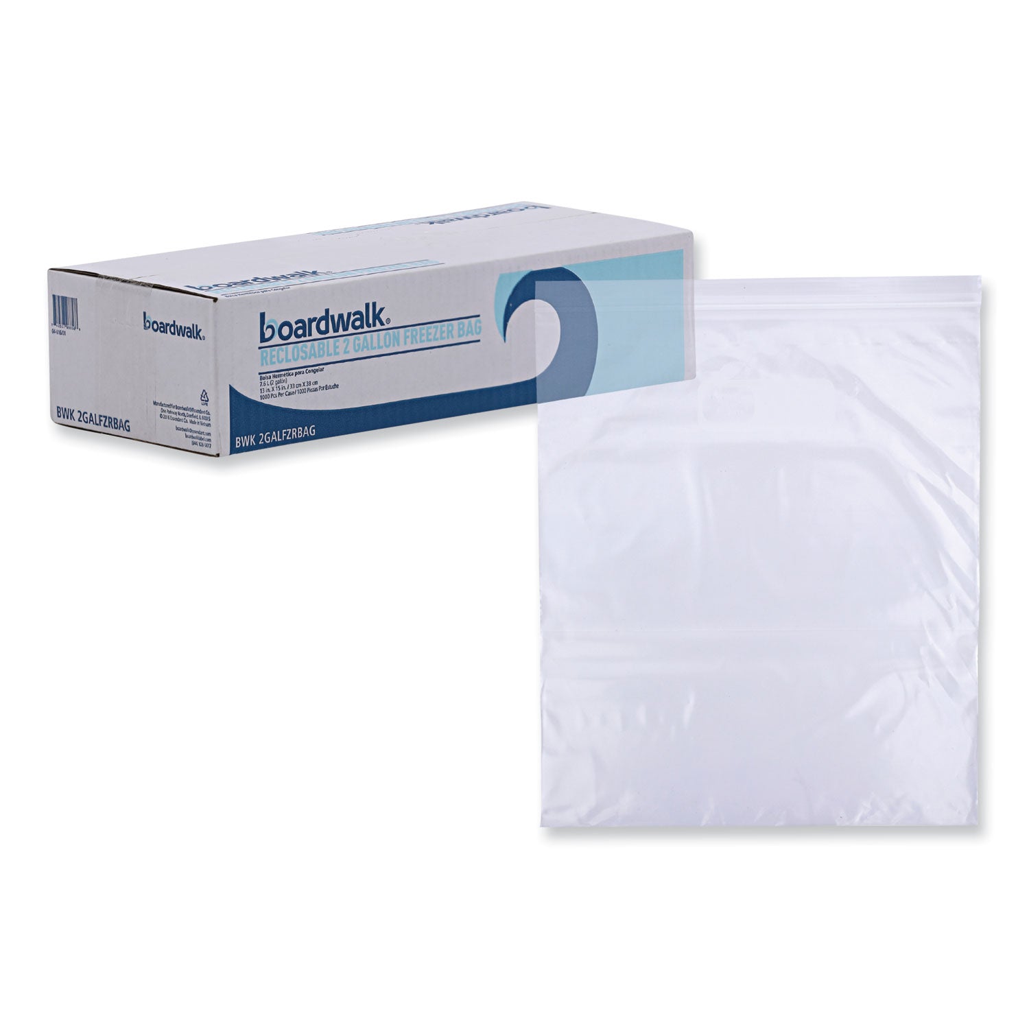 Reclosable Freezer Storage Bags, 2 gal, 13" x 15", Clear, 100/Box