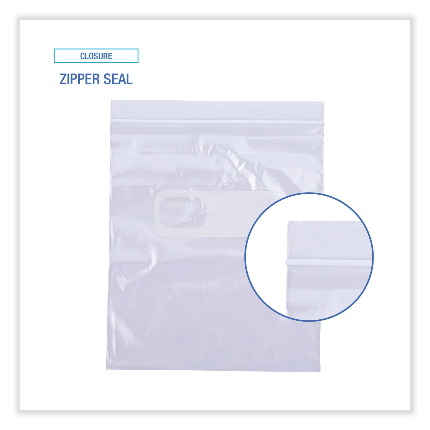 Reclosable Food Storage Bags, Quart, 7" x 8", Clear, 500/Box
