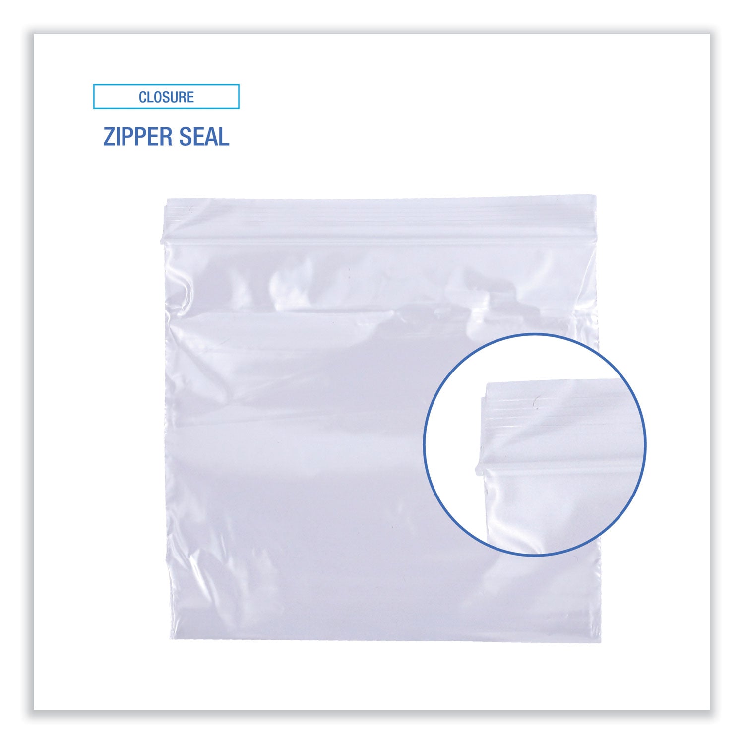 Reclosable Food Storage Bags, Sandwich, 6.5" x 5.89", Clear, 500/Box