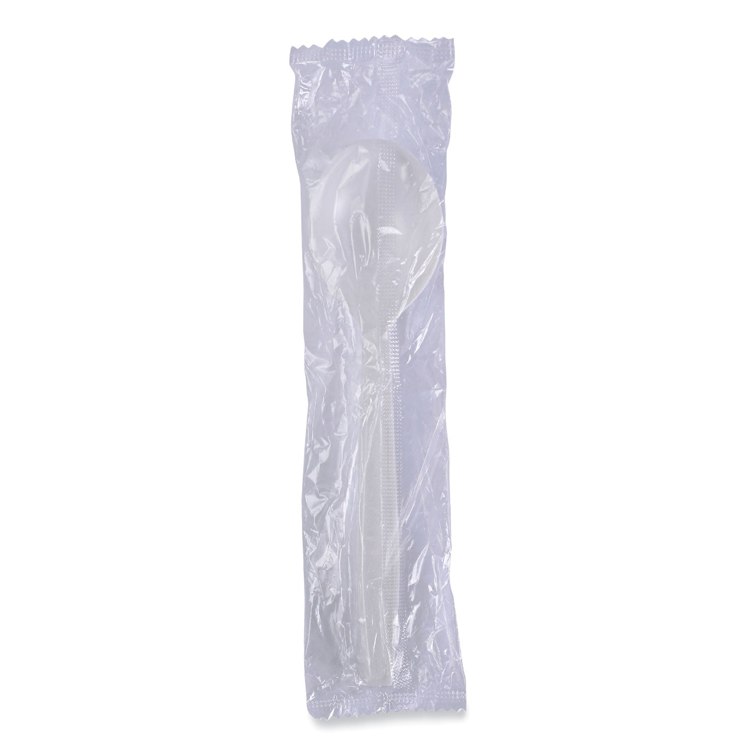 Heavyweight Wrapped Polypropylene Cutlery, Soup Spoon, Plastic, White, 1,000/Carton