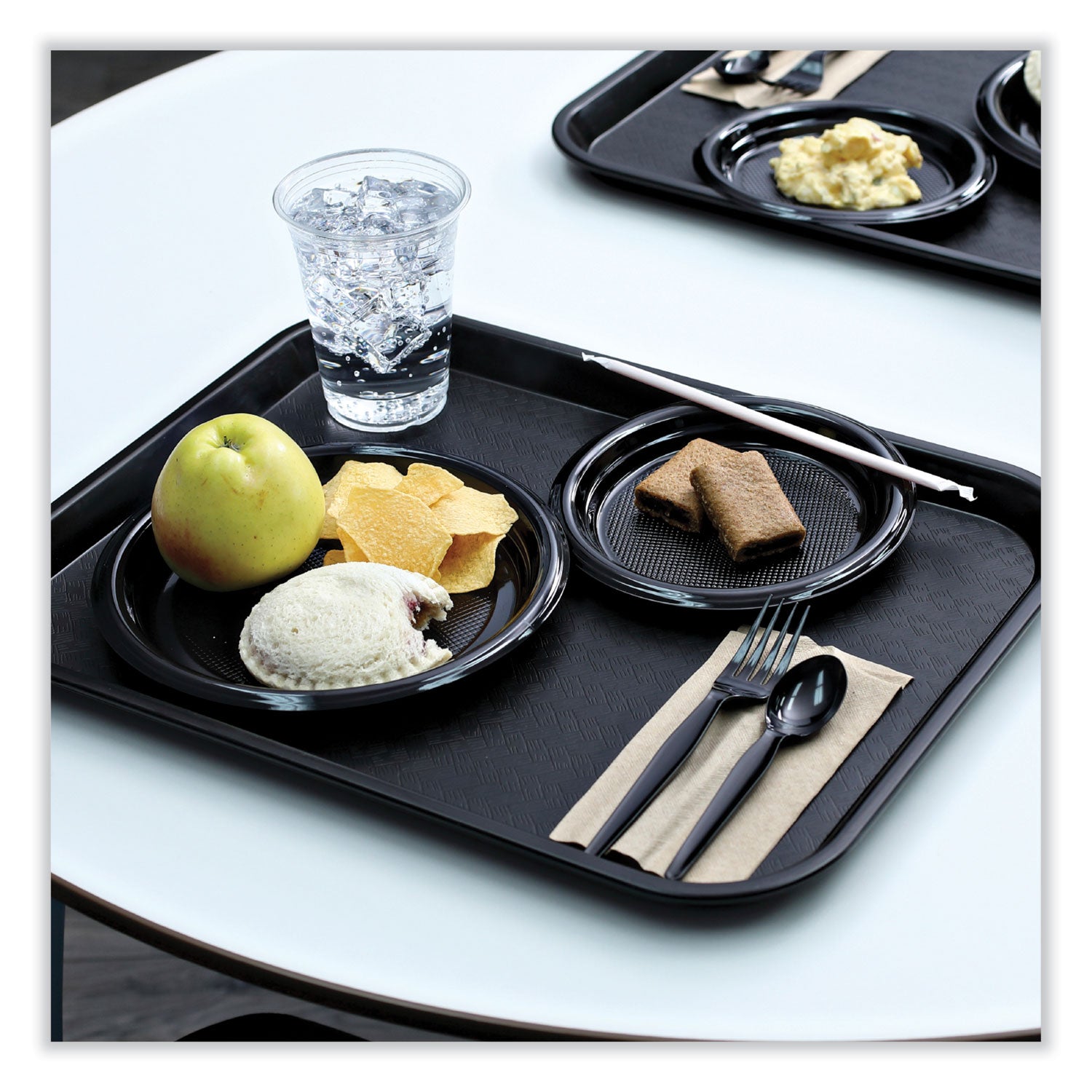 Heavyweight Wrapped Polystyrene Cutlery, Spoon, Plastic, Black, 1,000/Carton