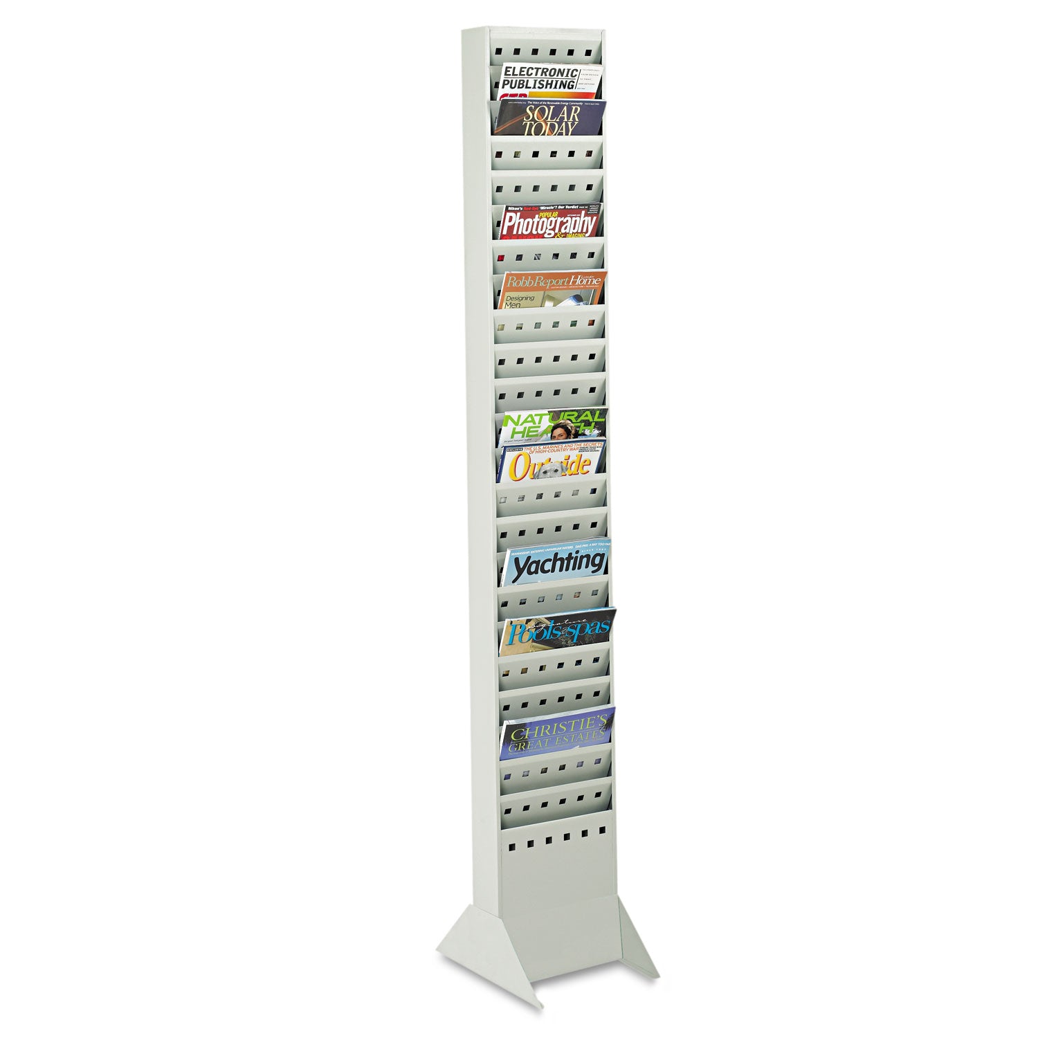 Lit Rack Steel 23 Pocket Gry