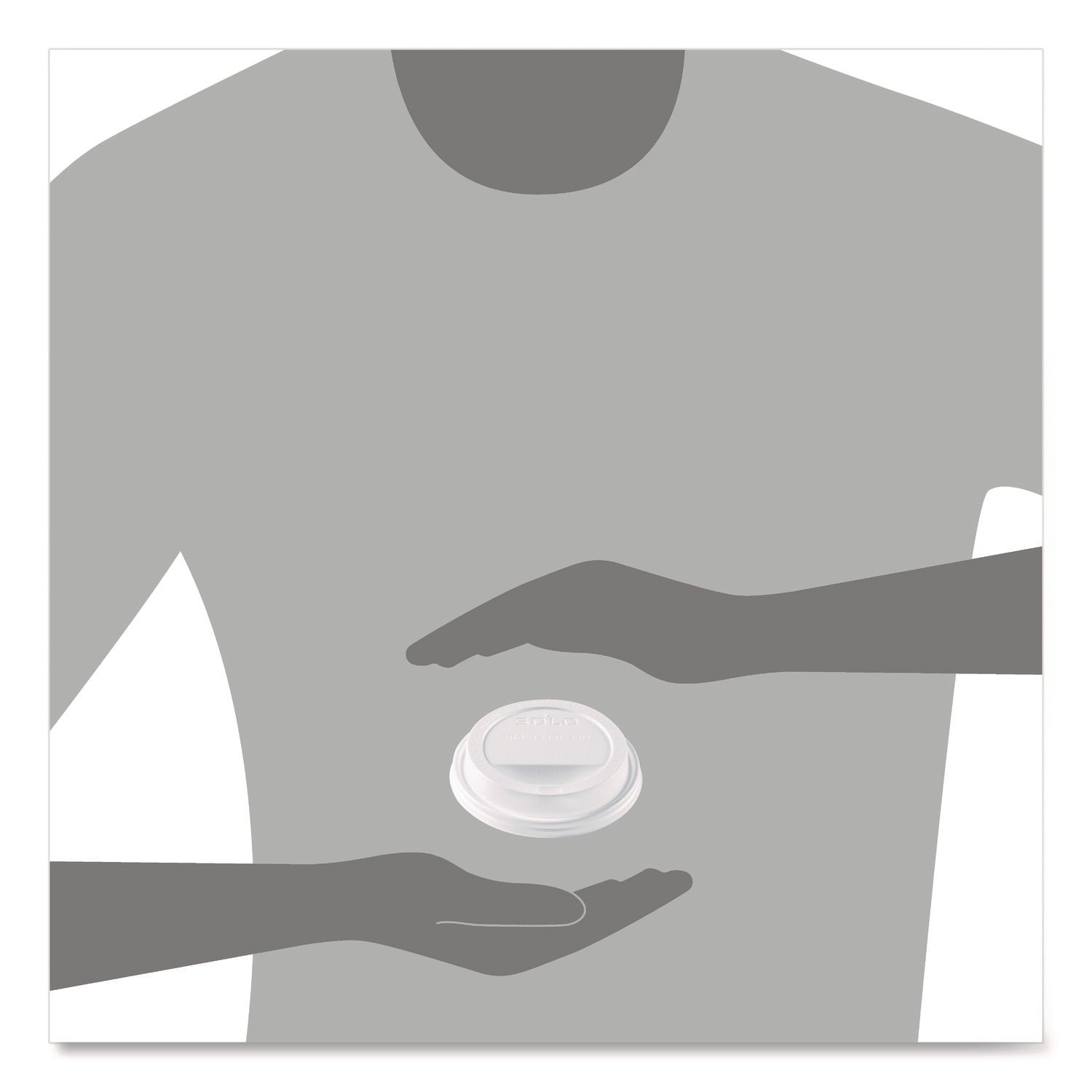 Solo Traveler Sip Through Lids for ThermoGuard Hot Cups, Fits 12 oz to 24 oz Hot Cups, Plastic, White, 1,200/Carton
