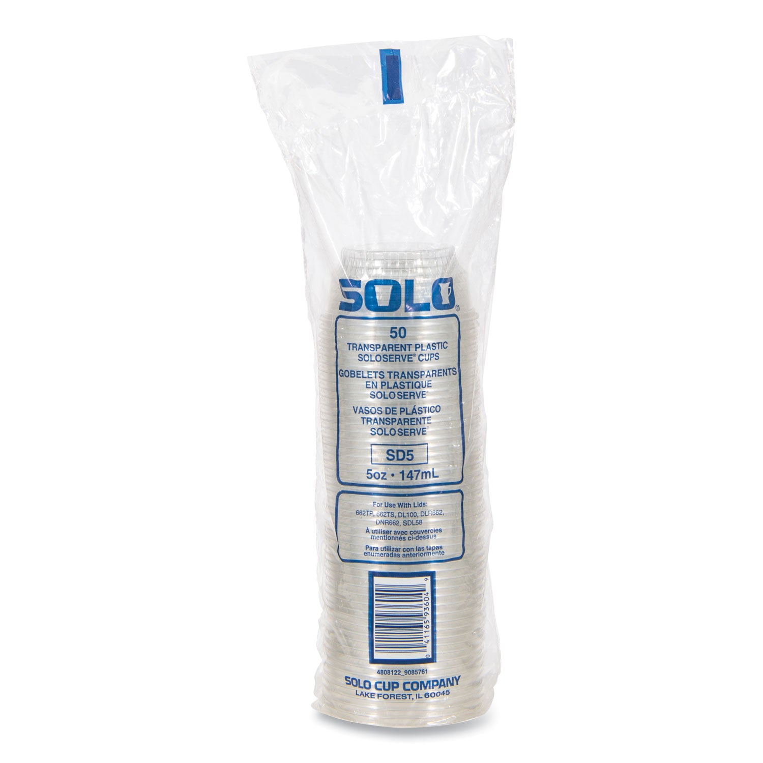 Sundae Cups, 5 oz, Plastic, Clear, 50/Bag, 20 Bags/Carton