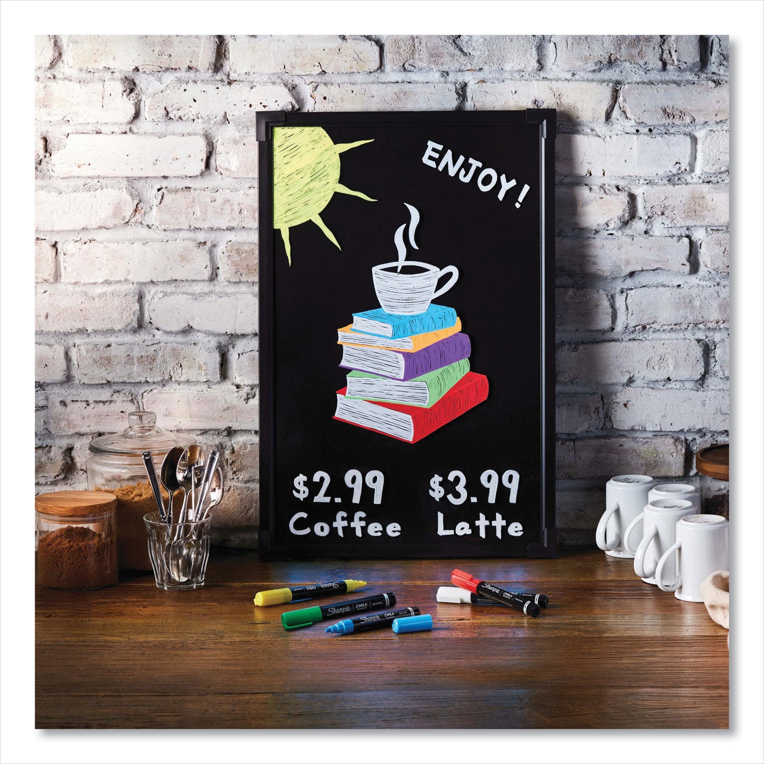 Sharpie Wet Erase Chalk Markers - Medium Marker Point - White Ink - 2 / Pack