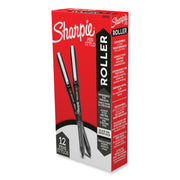 Sharpie Rollerball Pens - 0.5 mm Fine Needle Pen Point - Black Ink - Black Barrel - 1 Dozen