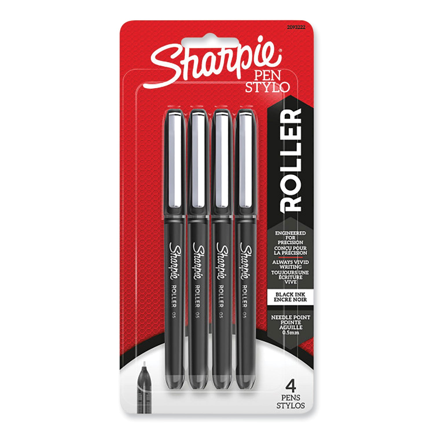 Sharpie Rollerball Pens, 0.5 mm, 4 Pack