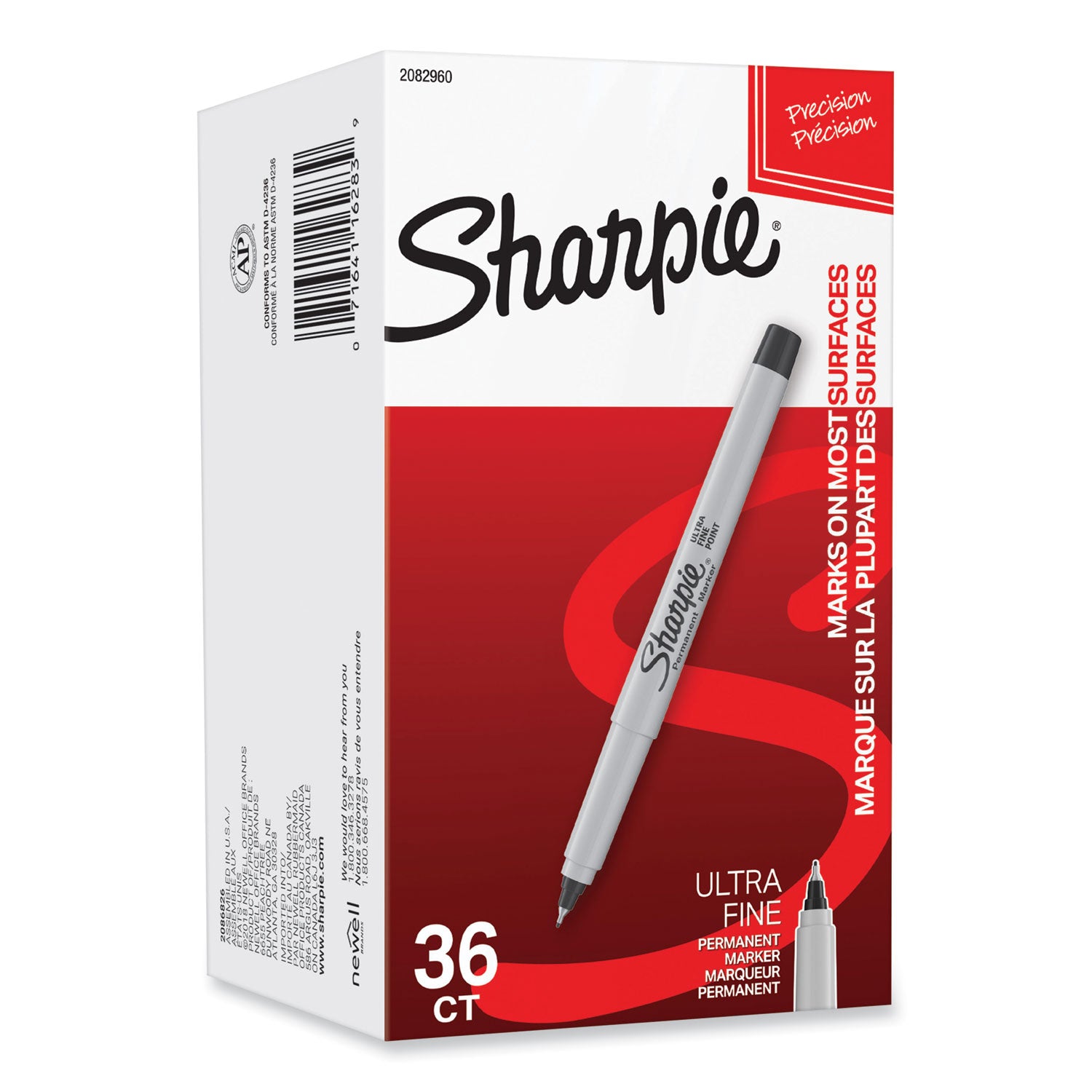 Sharpie Permanent Markers - Ultra Fine Marker Point - Black Ink - 36 / Box
