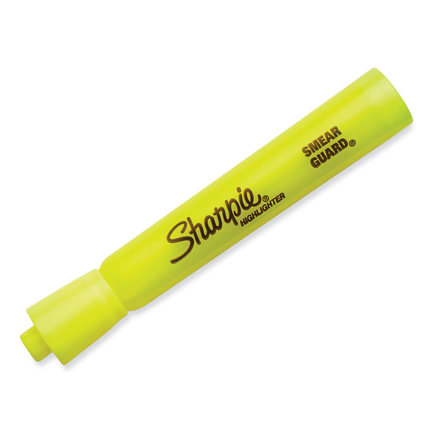 Sharpie SmearGuard Tank Style Highlighters - Narrow Narrow Chisel, Wide Marker Point - Fluorescent Yellow Ink - 36 / Pack