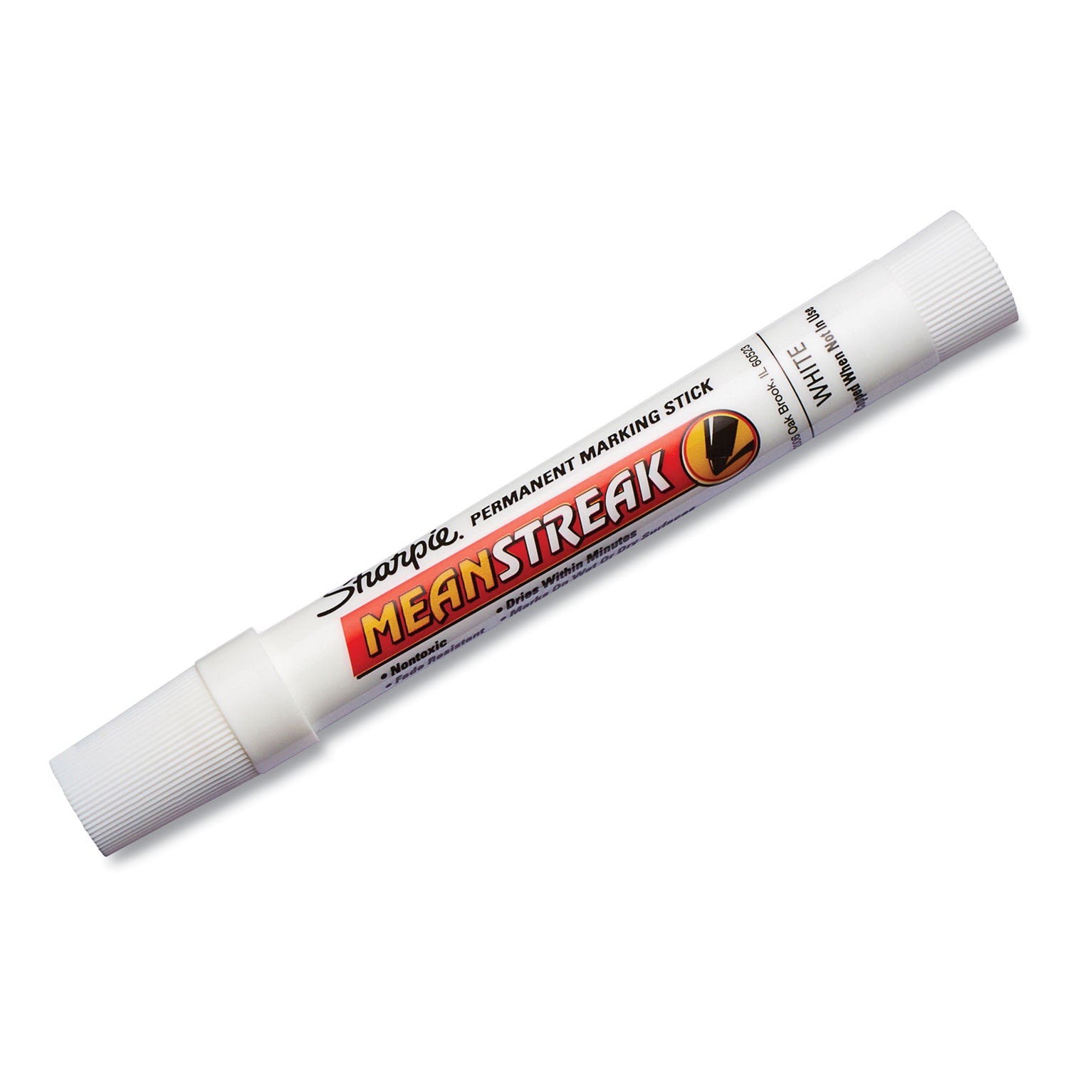 Sharpie Mean Streak Permanent Marking Stick - Broad Bullet Marker Point - White Ink - 1 Each